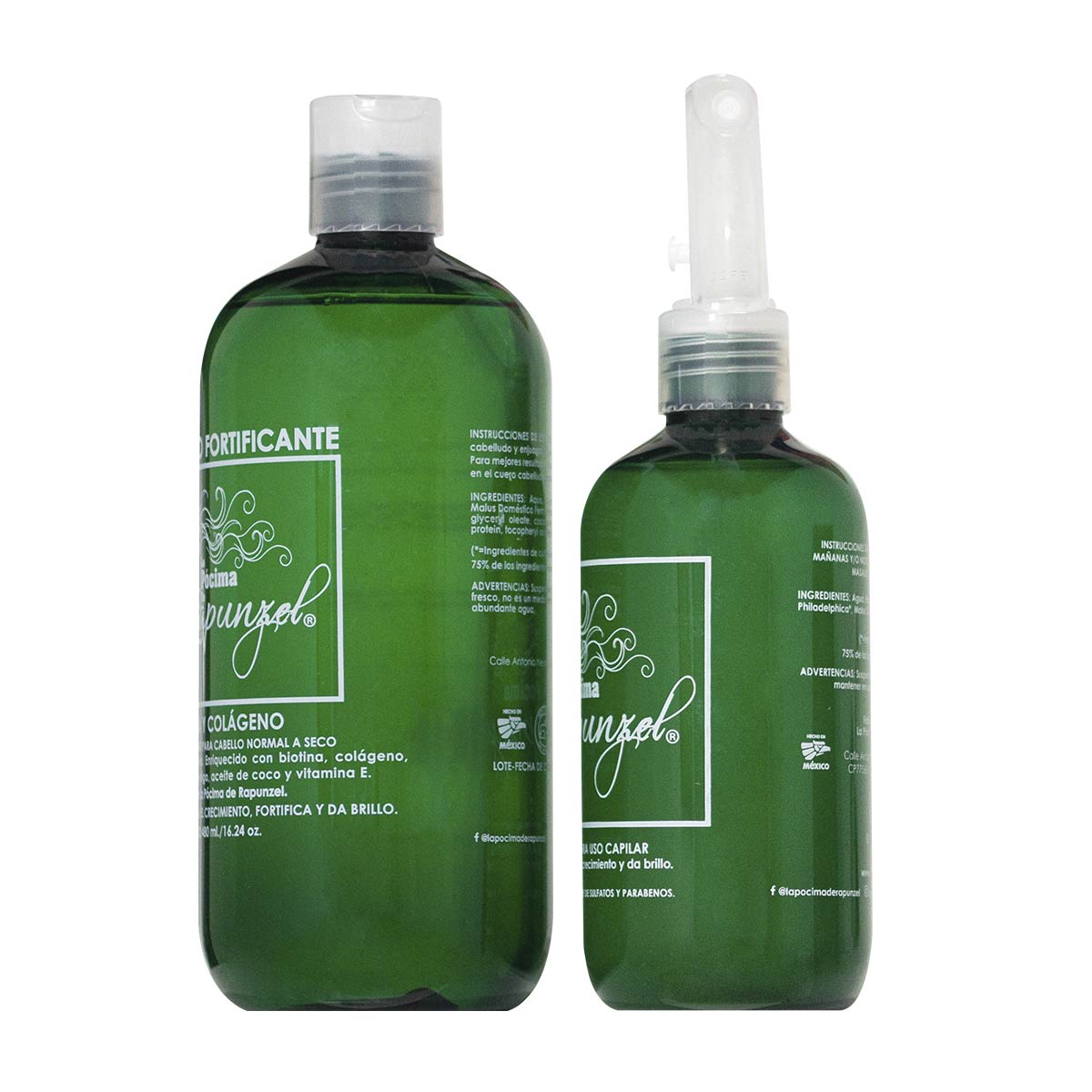 La pócima de Rapunzel Kit Shampoo Fortificante Shampoo 480ml y spray 250ml