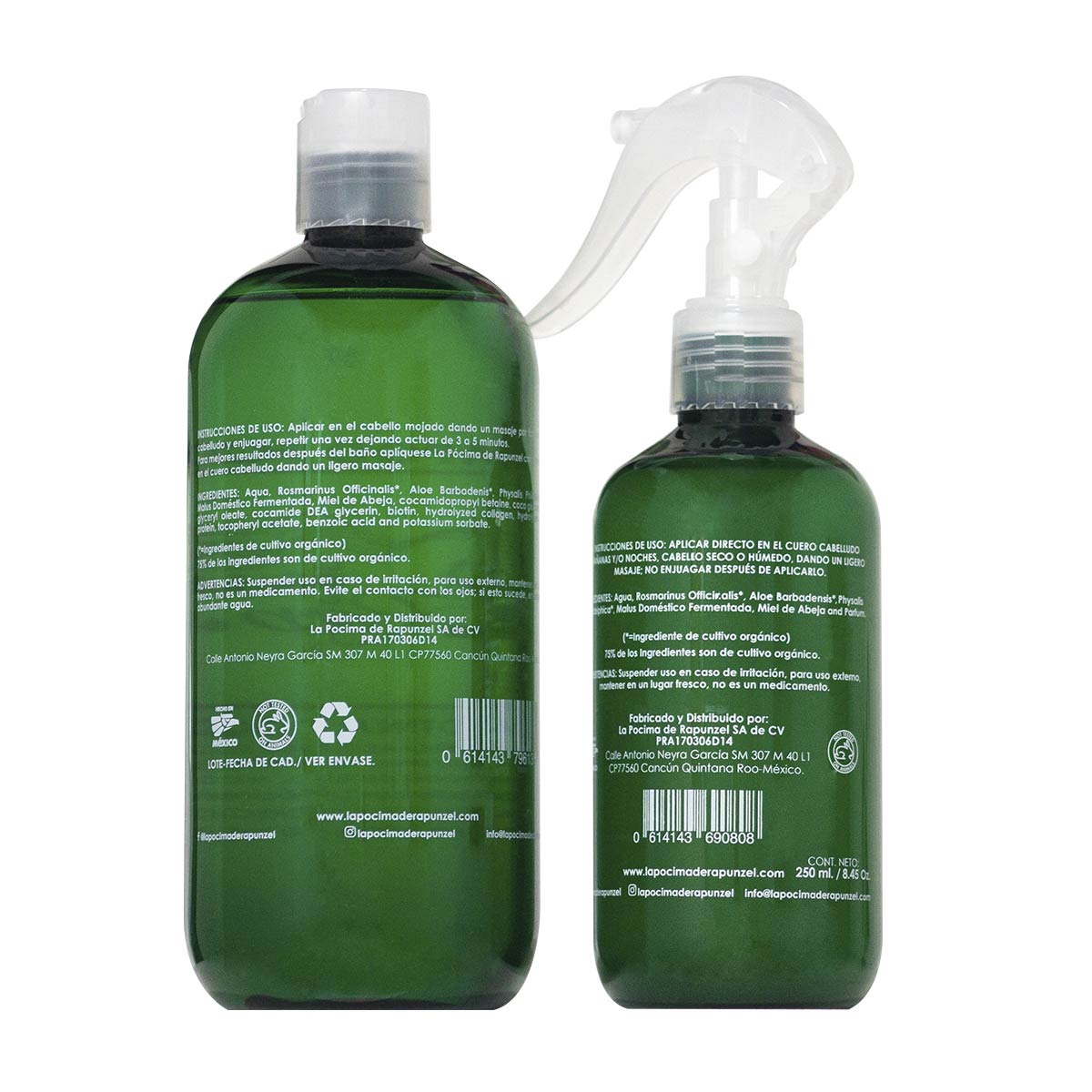 La pócima de Rapunzel Kit Shampoo Fortificante Shampoo 480ml y spray 250ml