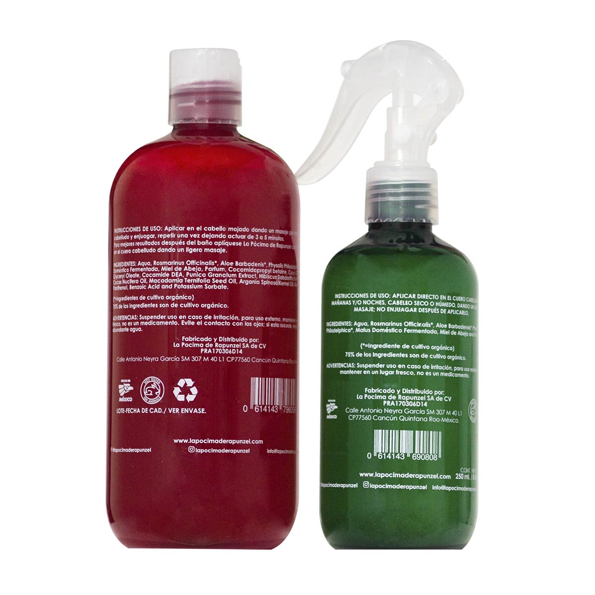 La pócima de Rapunzel Kit Shampoo Hidratante Shampoo 480ml y spray 250ml