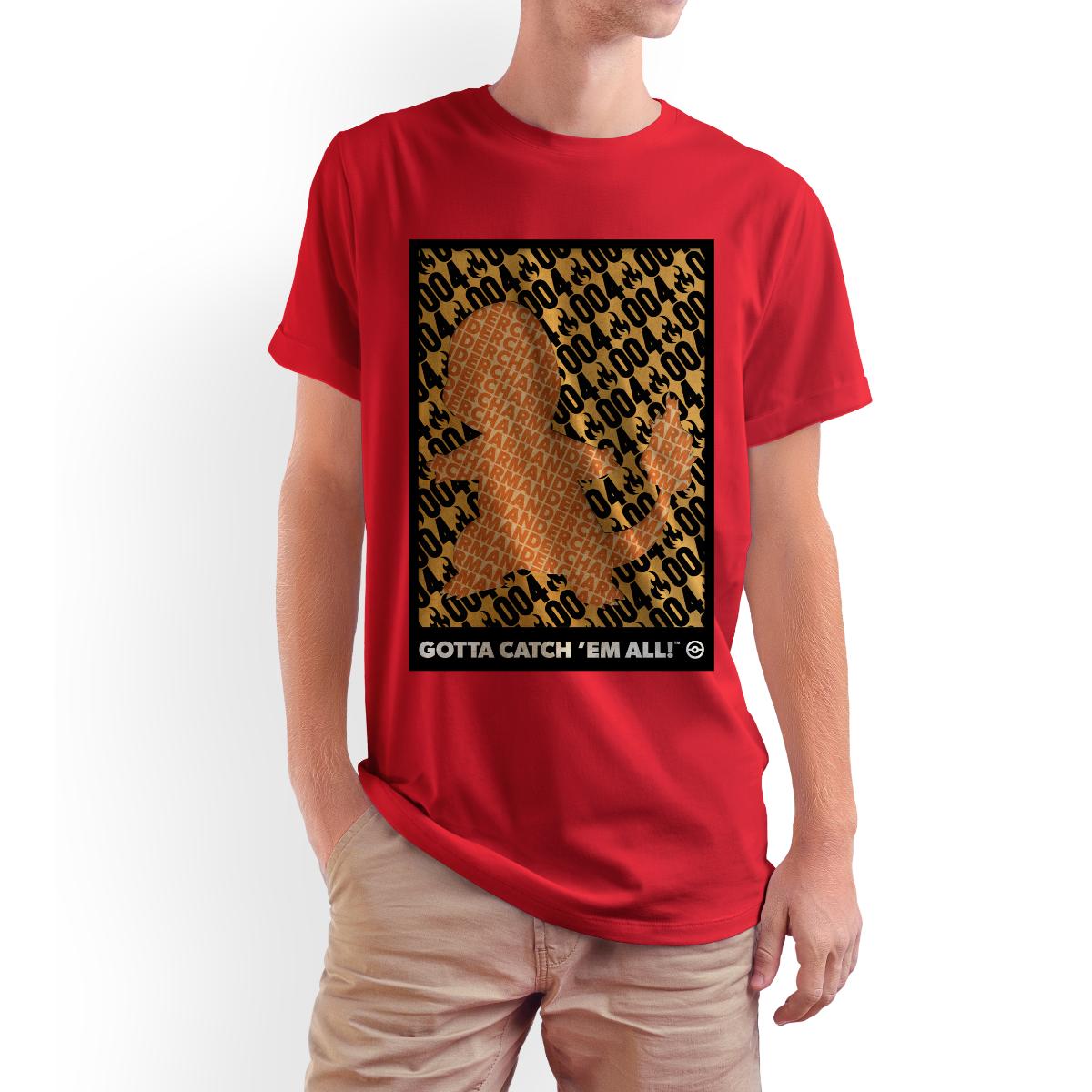 Playera para Hombre de Pokémon, Charmander, True Red, Talla EG