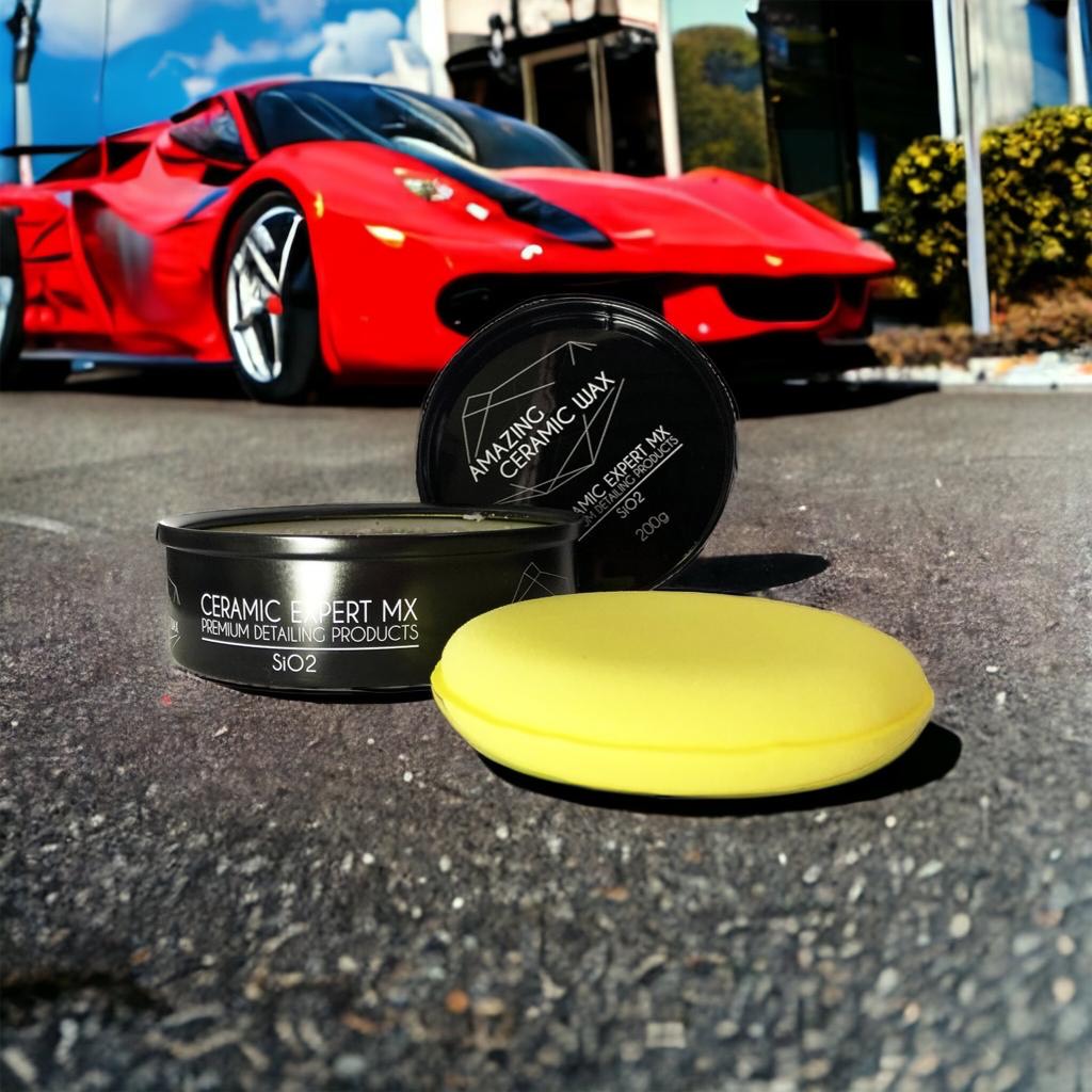 Cera para auto Amazing Ceramic Wax Recubrimiento Cerámico, acabado recién pulido.