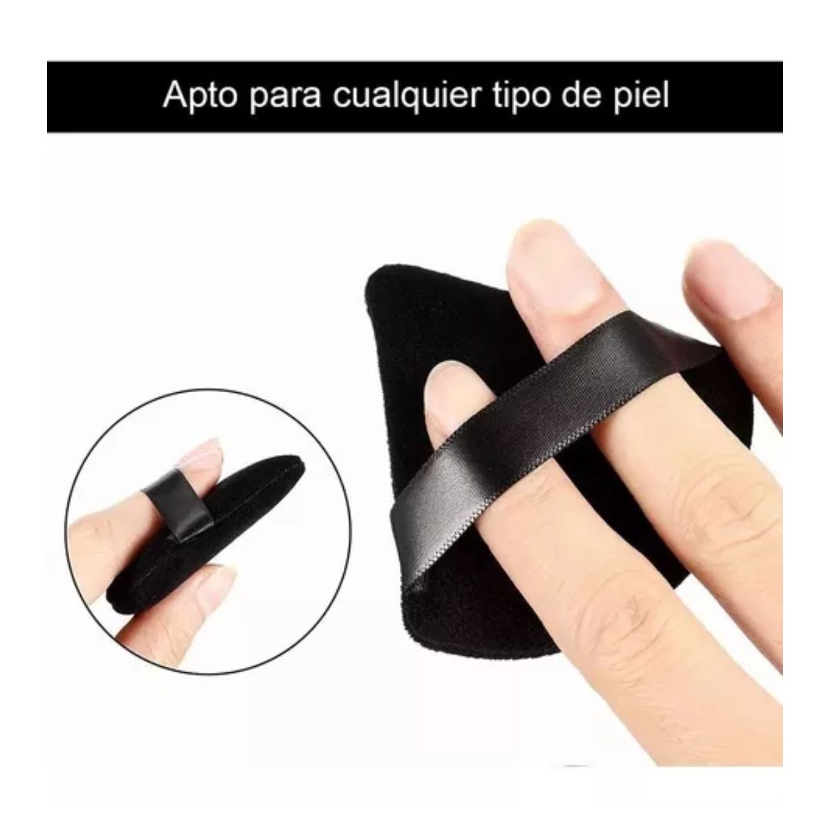 Set 12pz Maquillaje Puffs Polvo Triángulo Esponja Maquillaje negro/blanco