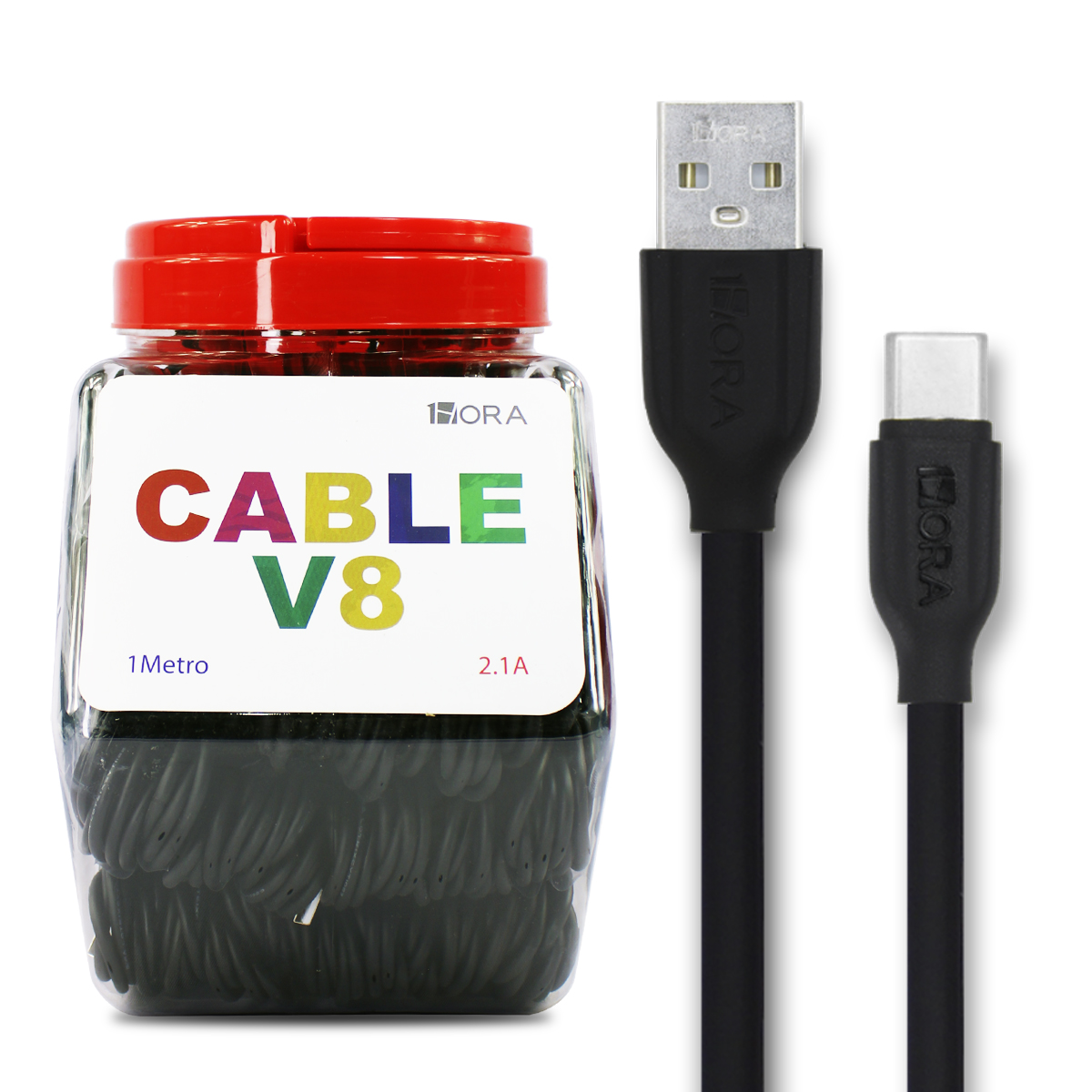 Bote 1 Hora Con 100 Cables De Carga Rapida V8