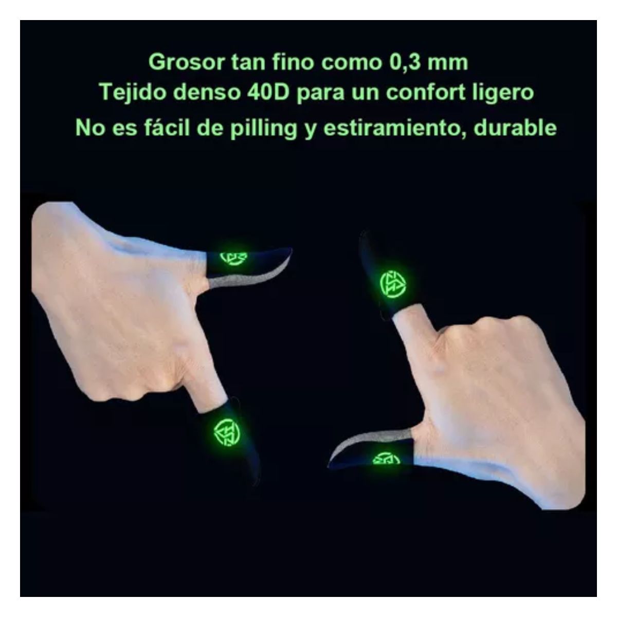 Guantes Dedales Dedos Gamer Original Touch Profesional 4 Pzs negro