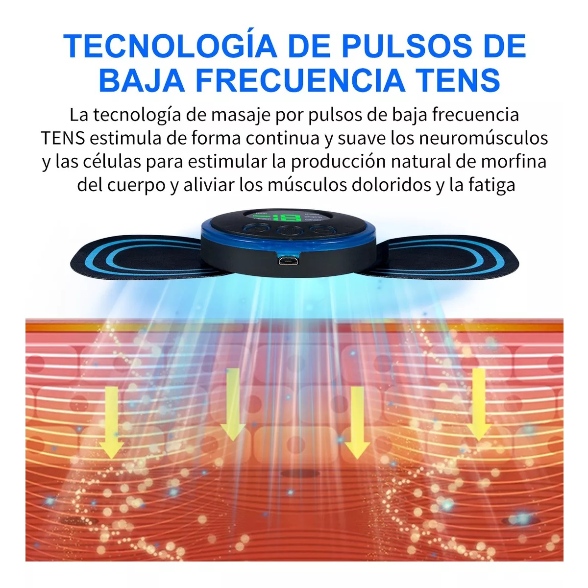 Set 3 Mini Masajeador Eléctrico Corporal Portátil Con 3 Parches