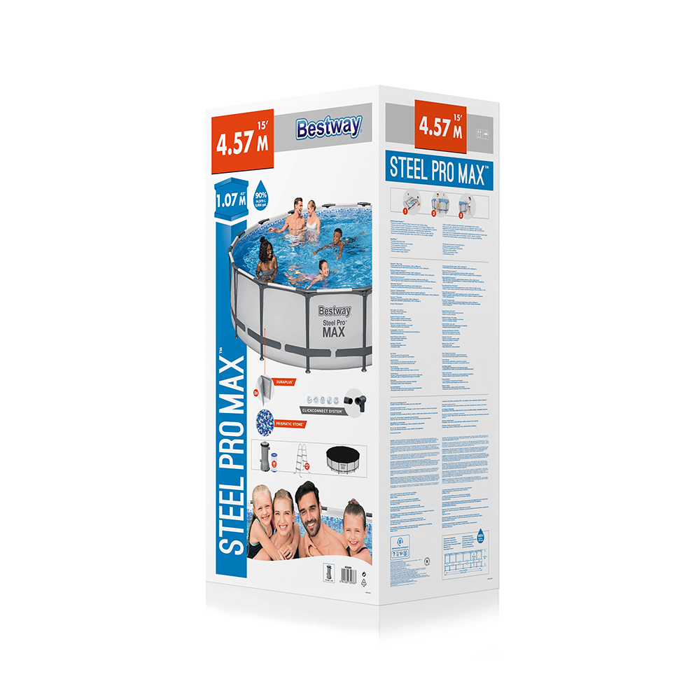 Alberca Estructural Redonda 457 Cm Con Bomba Gris Bestway