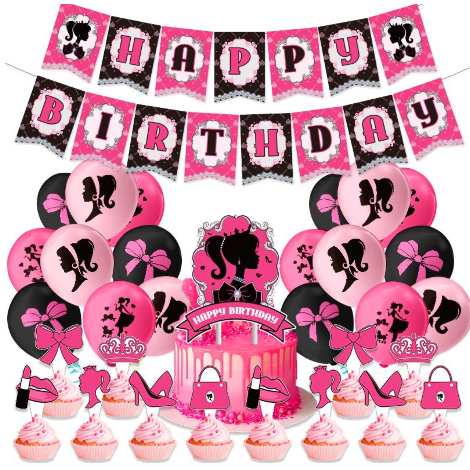 Globos Cumpleaños Decoración Alusivo De Barbie Kit Fiesta