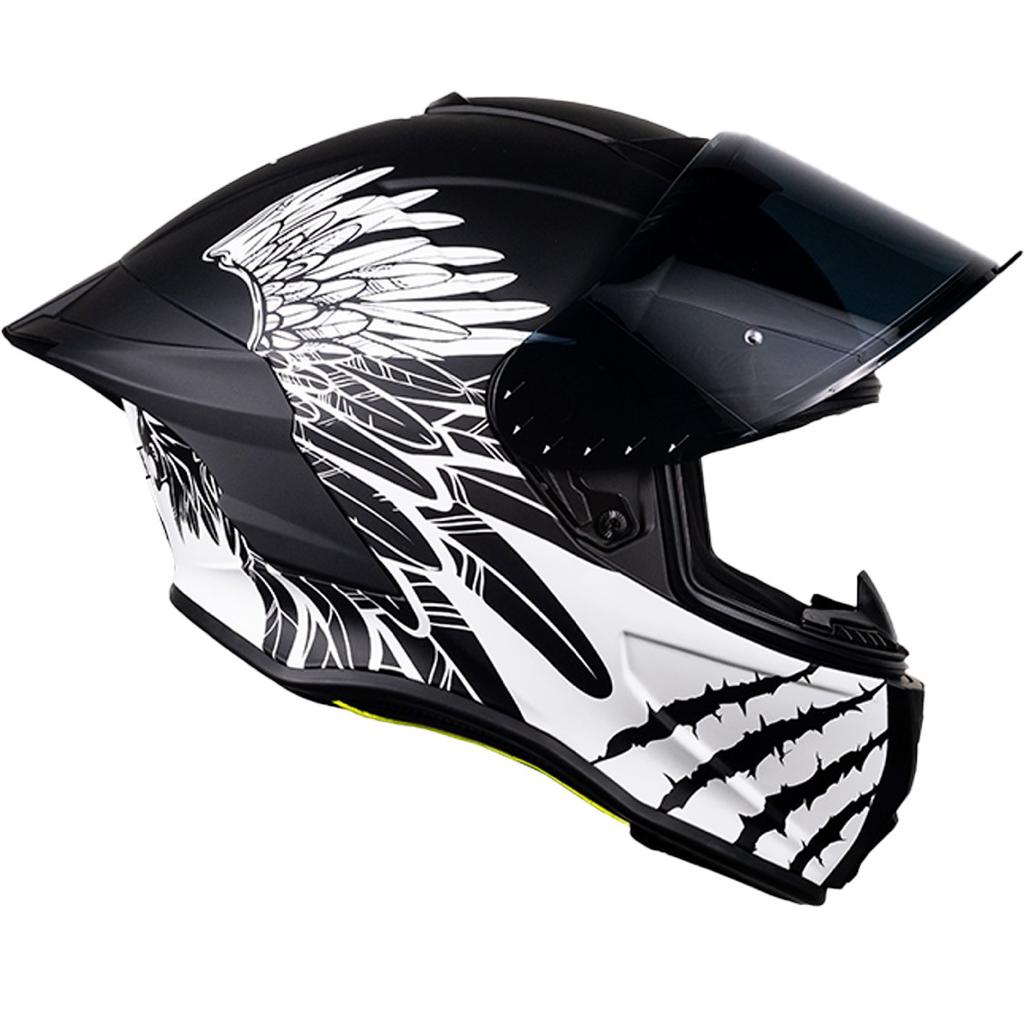 CASCO KOV BUSTER LIBERTY NEGRO/BLANCO DEPORTIVO AERODINAMICO CERTIFICADO DOT 