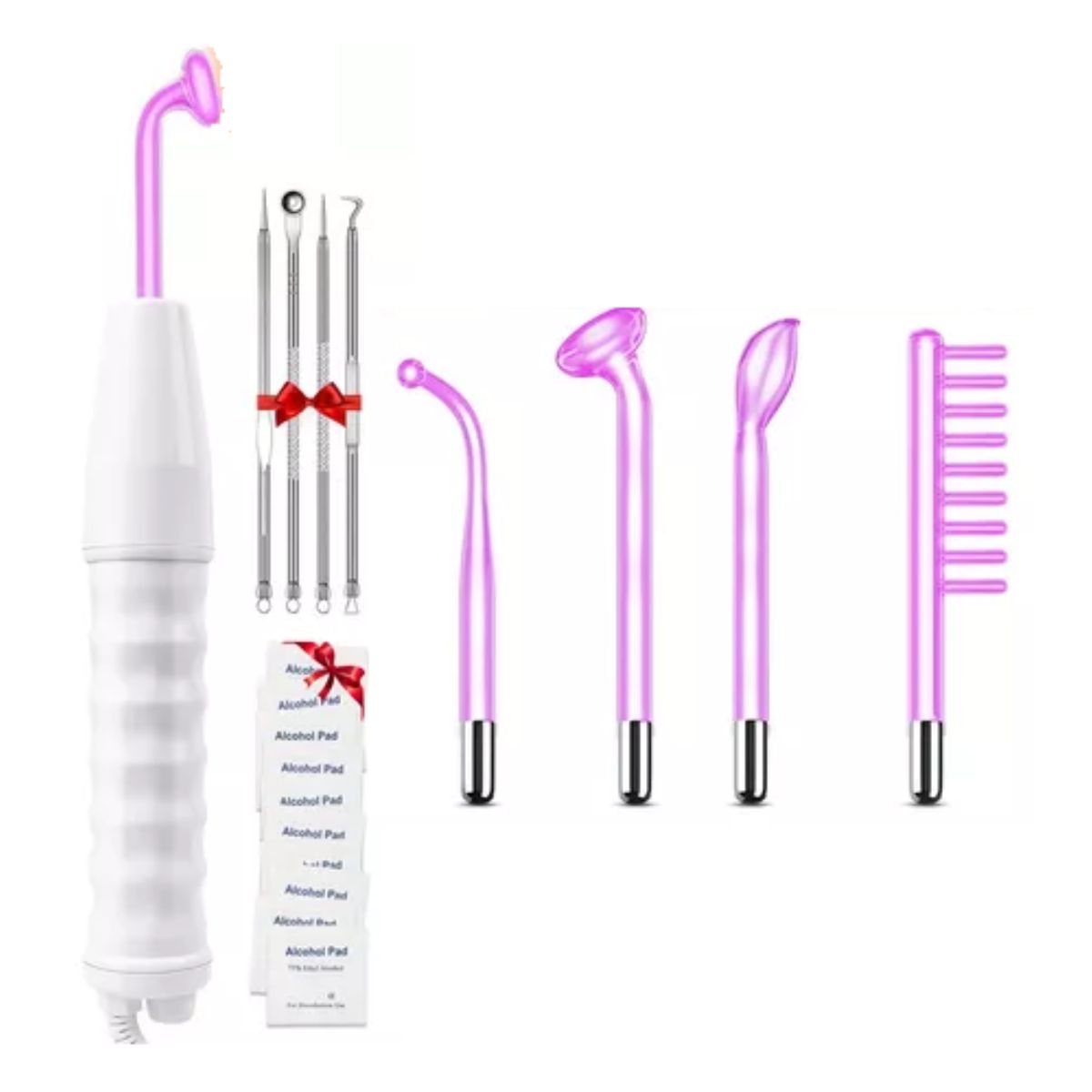 Alta Frecuencia Facial, Máquina Terapia Piel Dispositivo Blanco/Rosa 