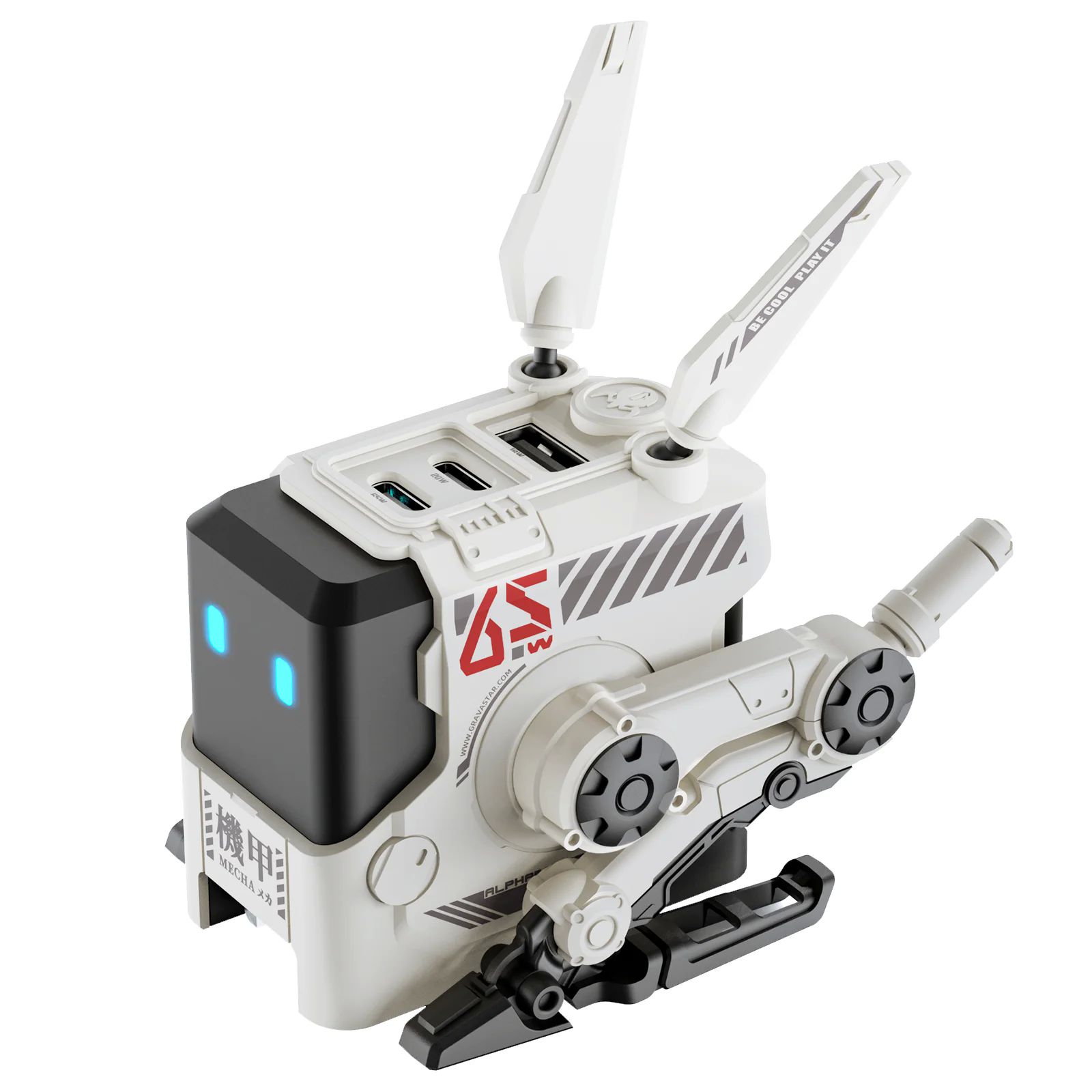 Estación De Carga Rápida Alpha 65 Con 3 Puertos Color Blanco