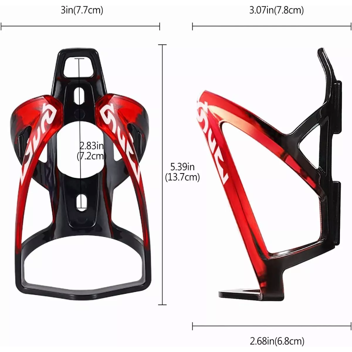 Soporte Porta Anfora Bicicleta Portabidón Universal+botella Rojo/Negro