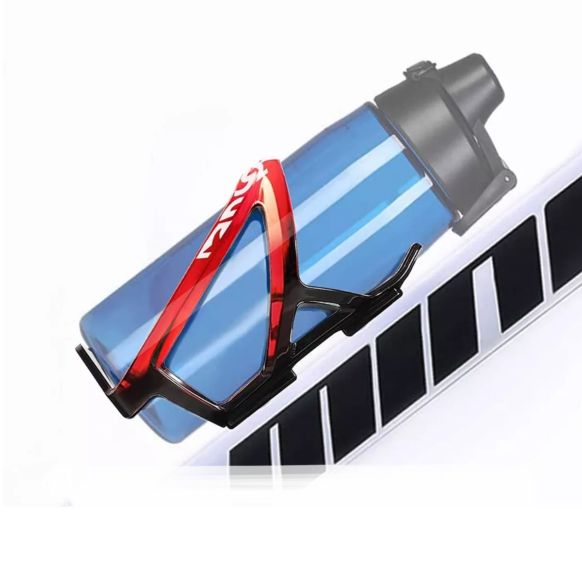 Soporte Porta Anfora Bicicleta Portabidón Universal+botella Rojo/Negro