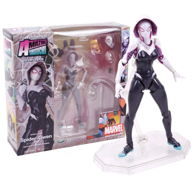 Spider Gwen Man Spiderman Yamaguchi Revoltech Figura Marvel