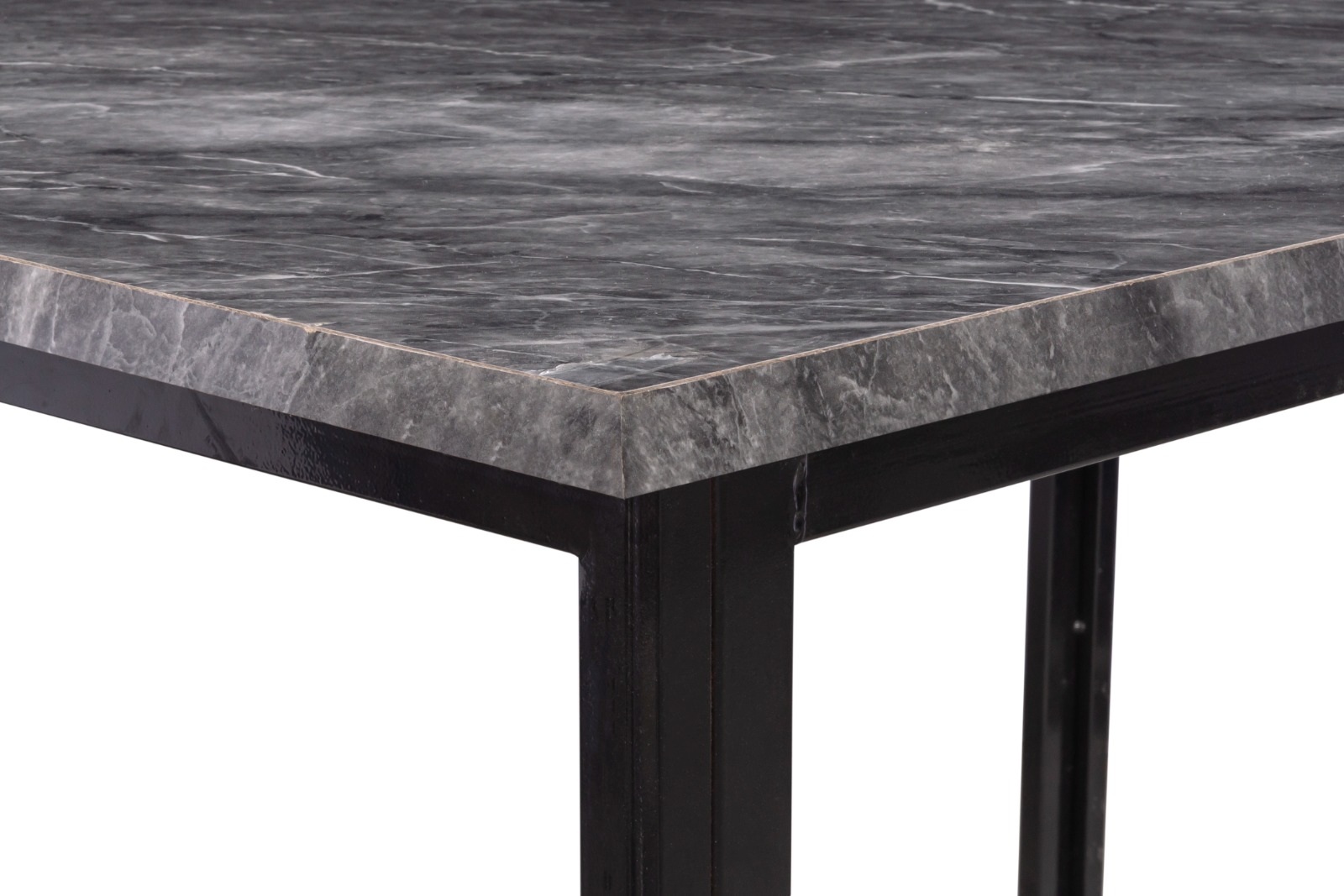 Comedor Tunez Gris 4 Sillas Tubular Negro.
