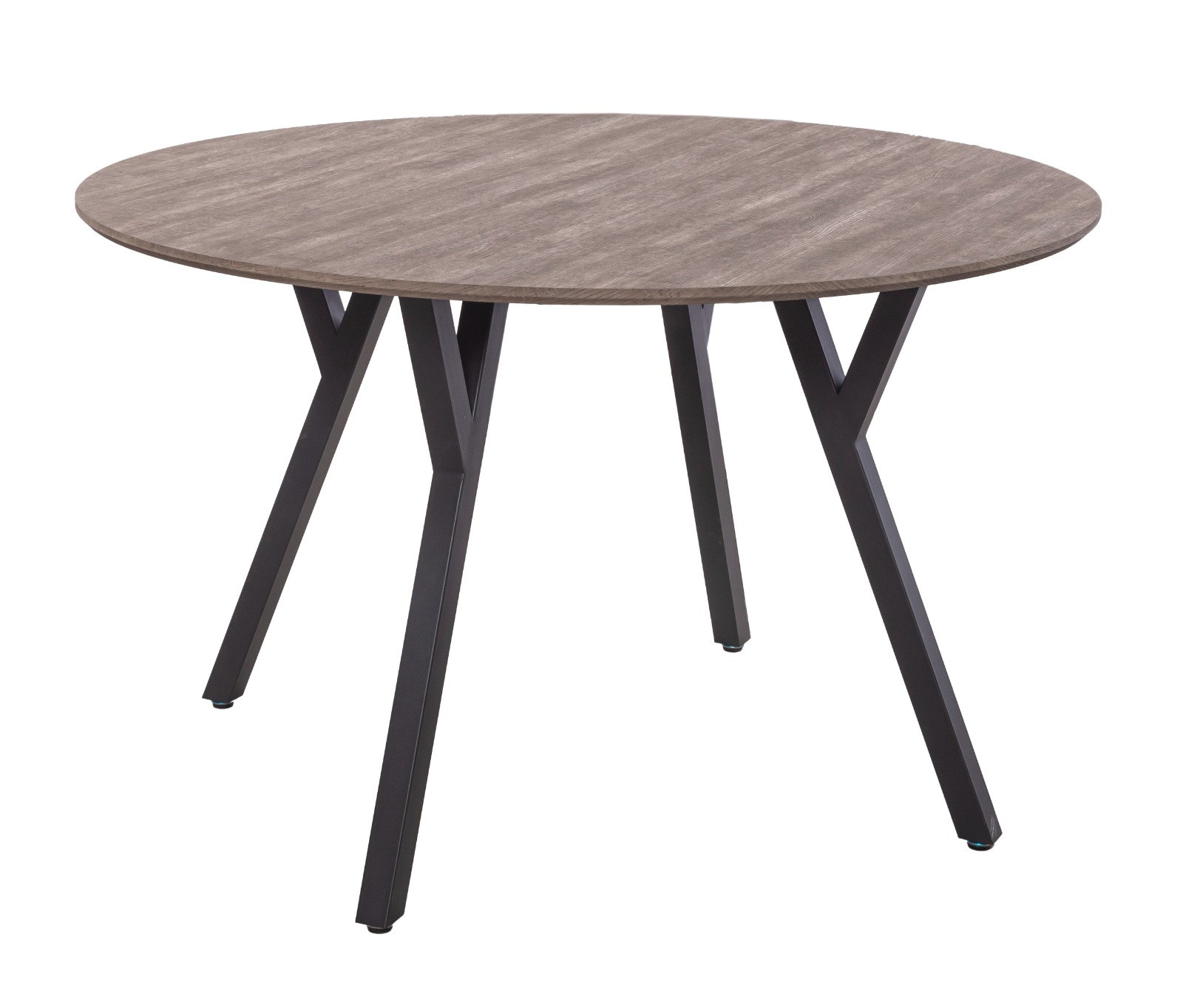 Comedor Sul 4 Sillas Beige Redondo Tubular Negro.