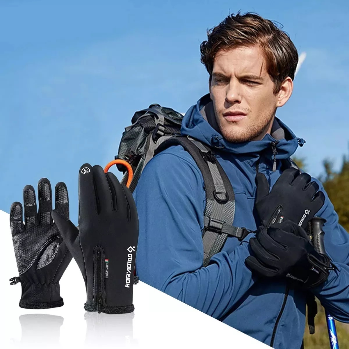 Guantes Térmicos Impermeables Invierno Touch Para Moto/bici M Negro