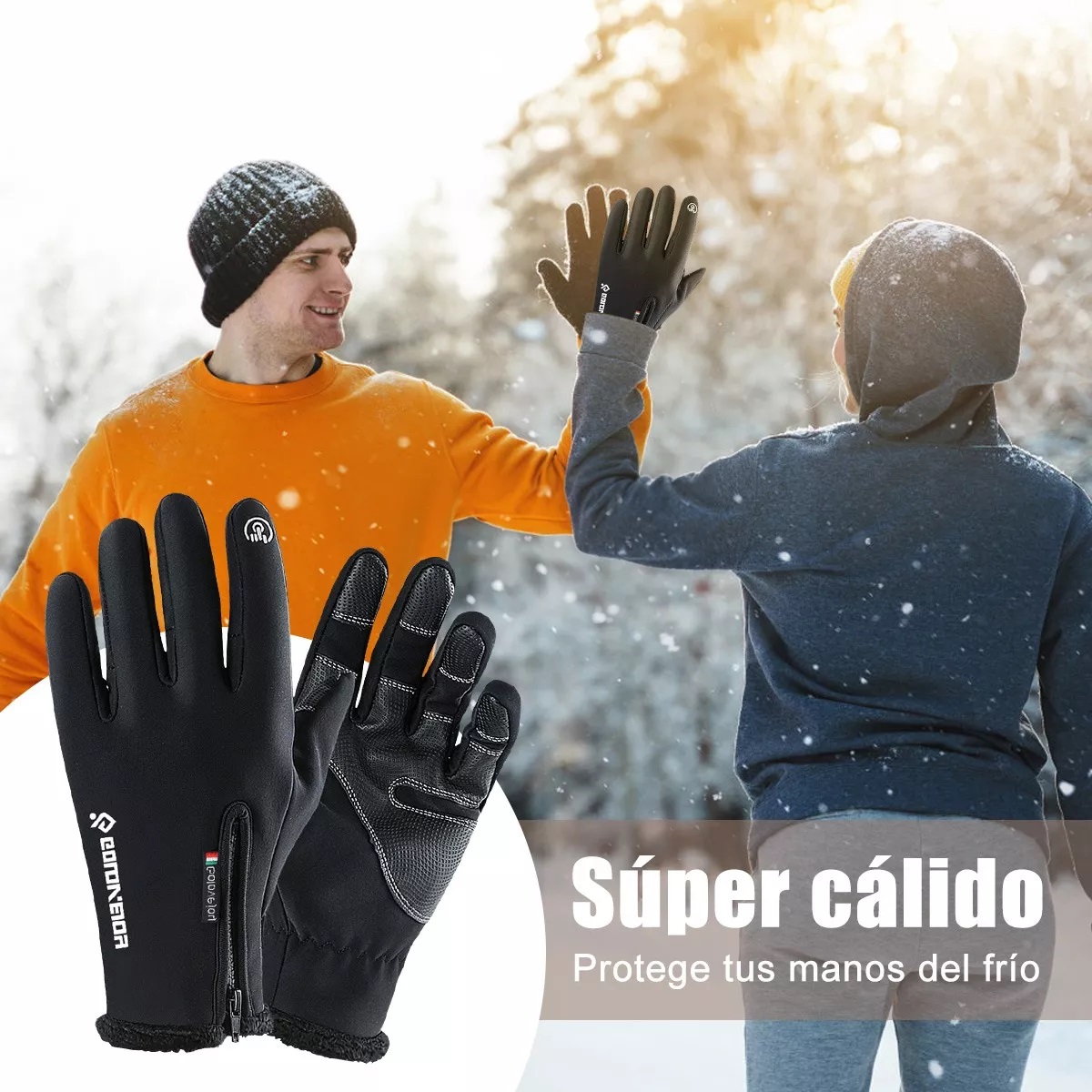 Guantes Térmicos Impermeables Invierno Touch Para Moto/bici M Negro