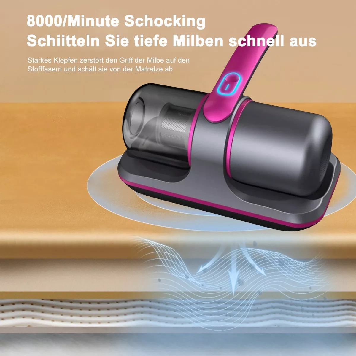 Aspirador Cama 8000pa Luz Uv Desinfectante Eliminación Ácaro