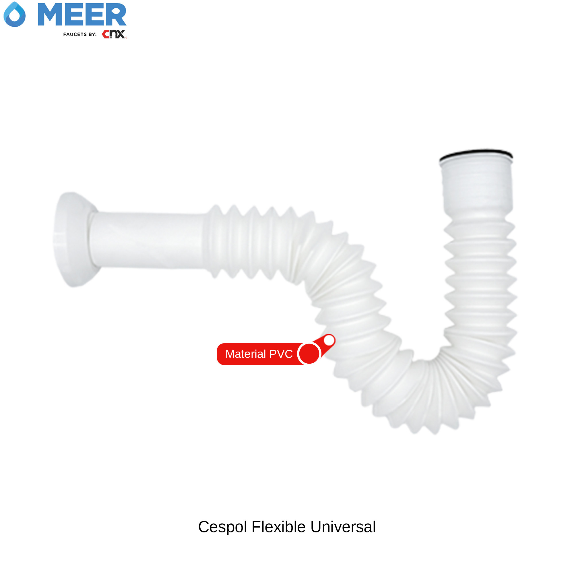 CNX Kit de Instalación de fregadero (para Tarja de una Tina), Incluye 2x Mangueras, 2x Válvulas ángulares, 1x Media Trampa con salida flexible, 1x Empaque, 1x Cinta de Teflón