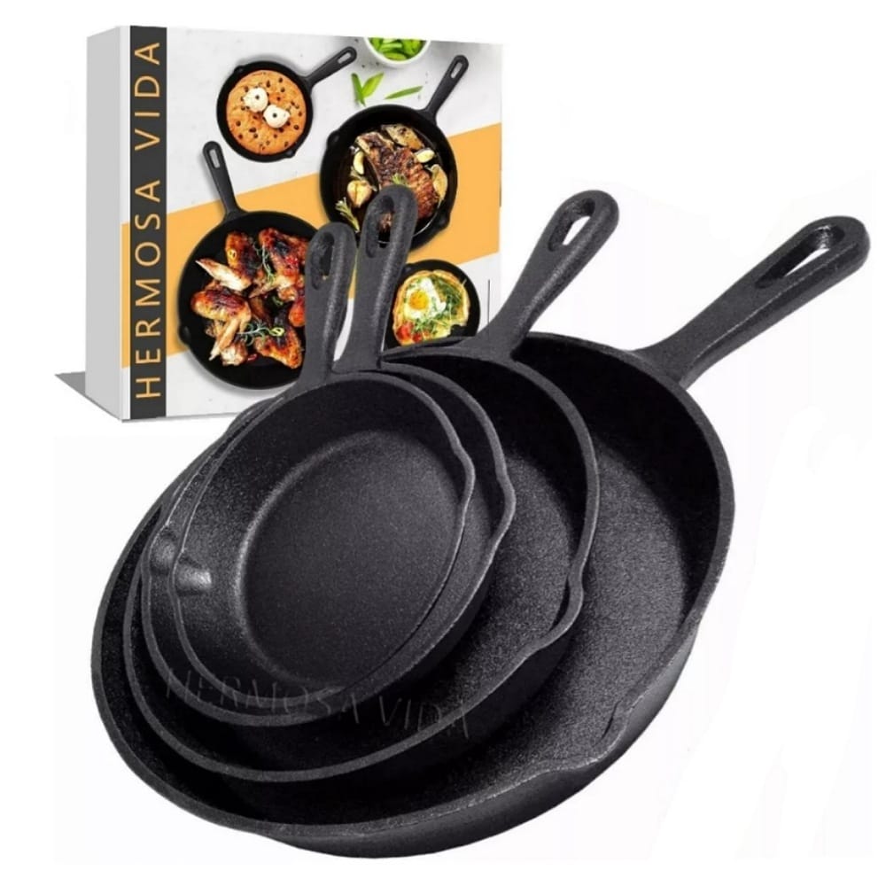 4pcs Sartenes De Hierro Fundido Skillet Set De Sartenes