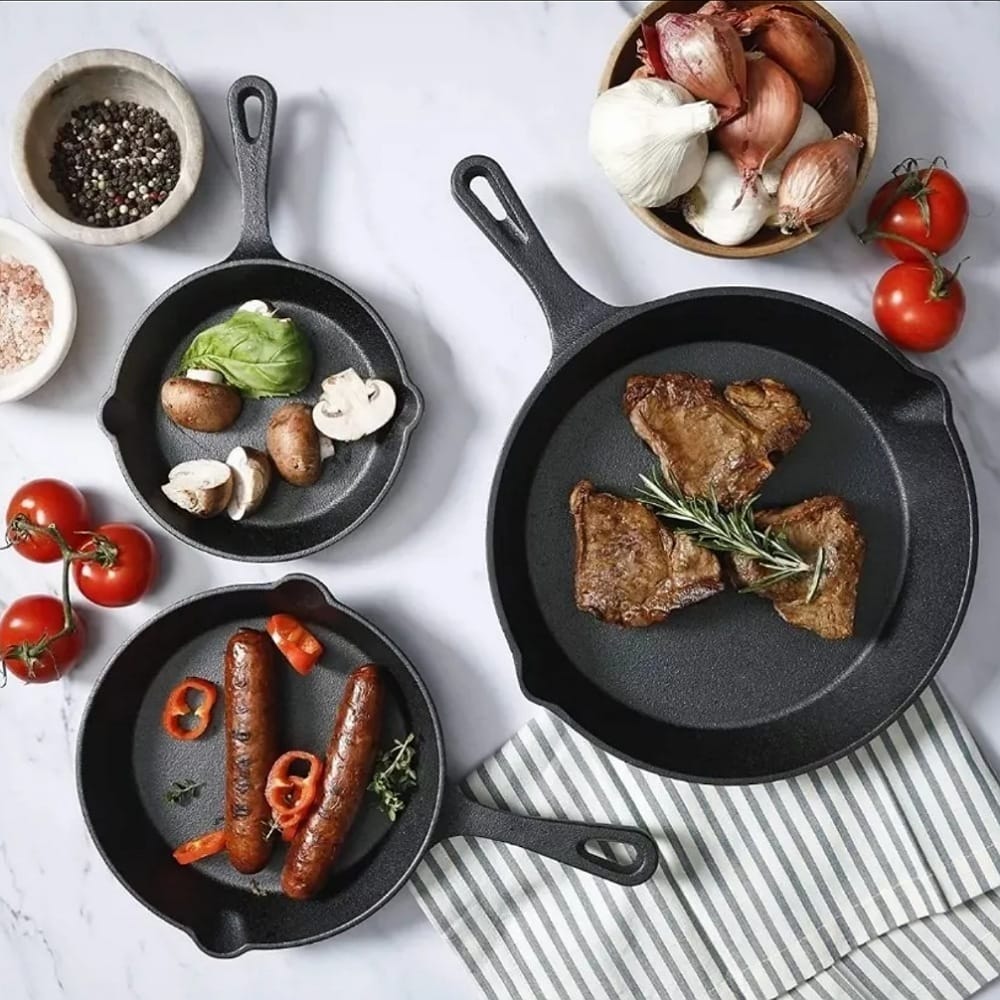 4pcs Sartenes De Hierro Fundido Skillet Set De Sartenes