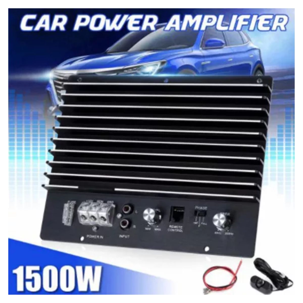 Amplificador De Audio Estéreo 12v 1500w Subwoofer negro