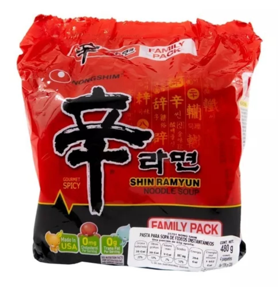 Ramen Coreano Nongshim Shin Ramyun 4 Pack 