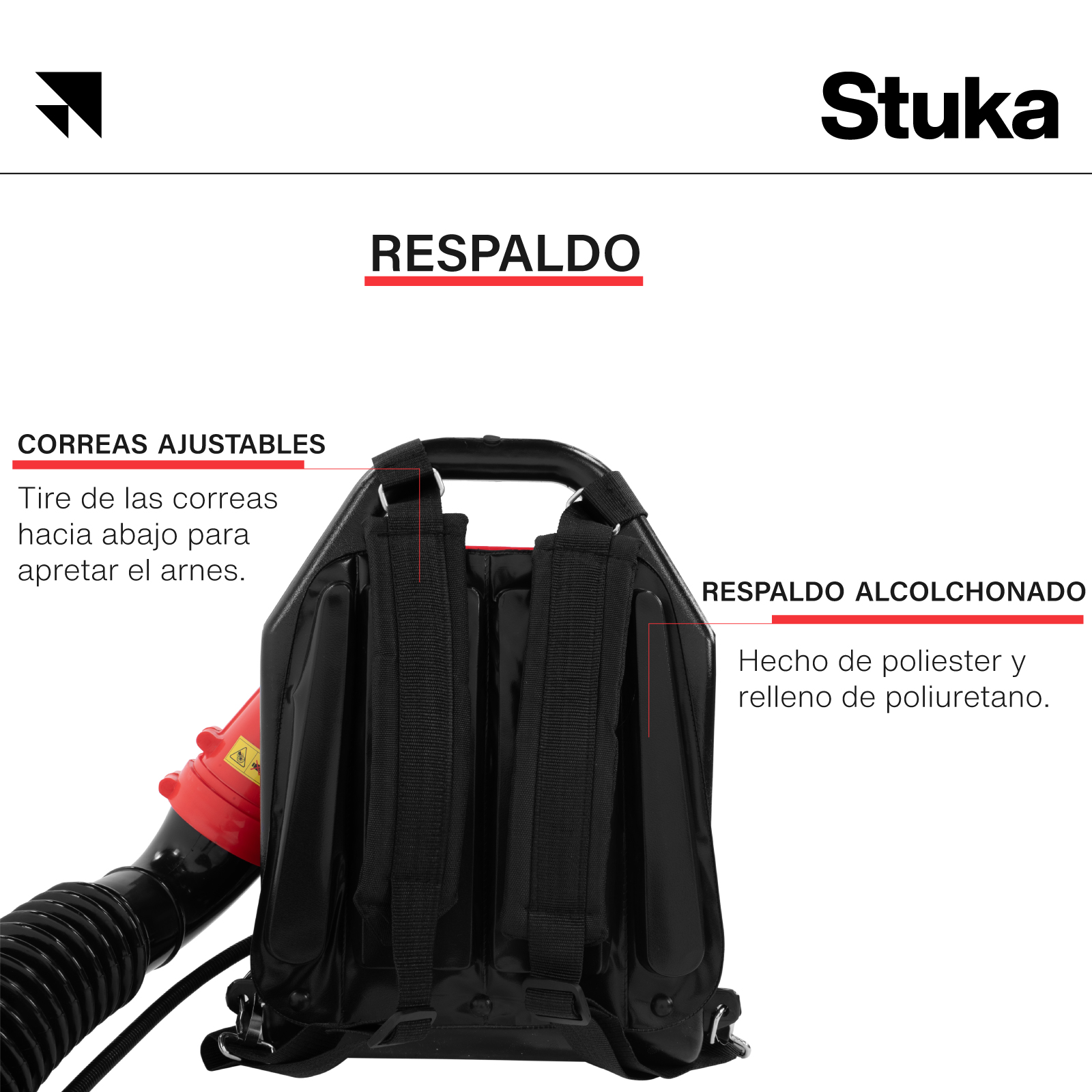 Mochila sopladora de aire 720m3/h | 2800rpm | Kit soplador de hojas a gasolina de 10 Kg para un alto rendimiento | multiusos |