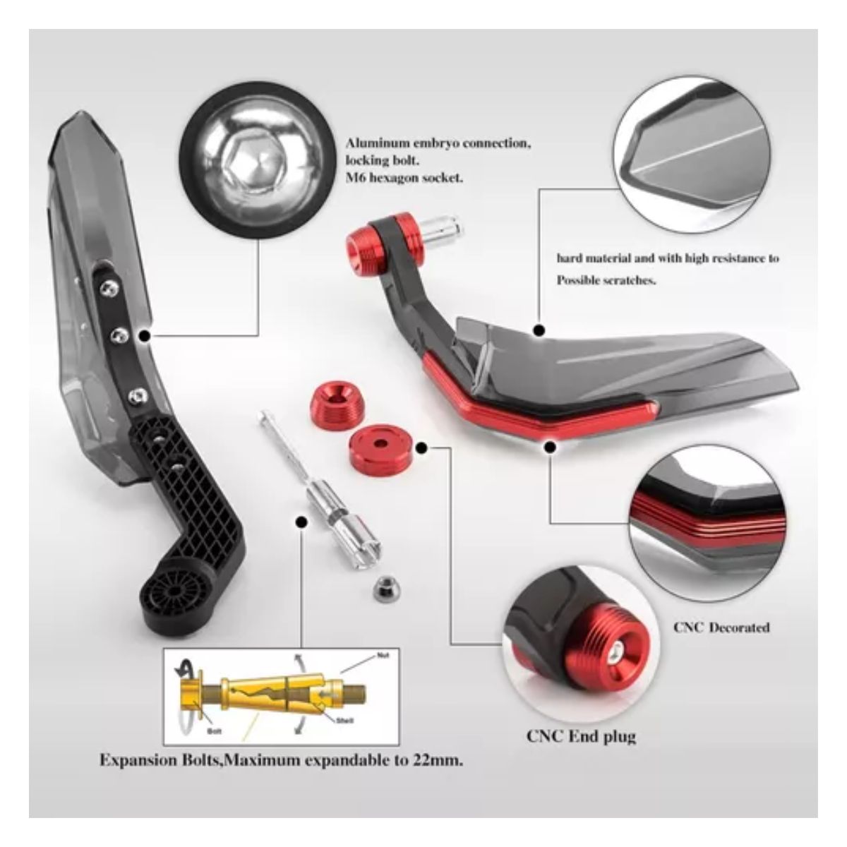 Cubre Puños Hand Guard Alma Metalica Italika Ns Yamaha Ktm negro