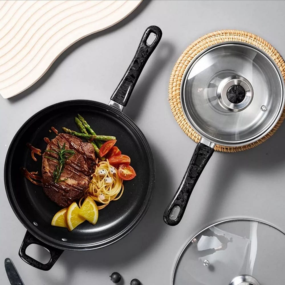 Bateria De Cocina 6 Pcs Cacerolas Y Sarten Acero Inox Cocina