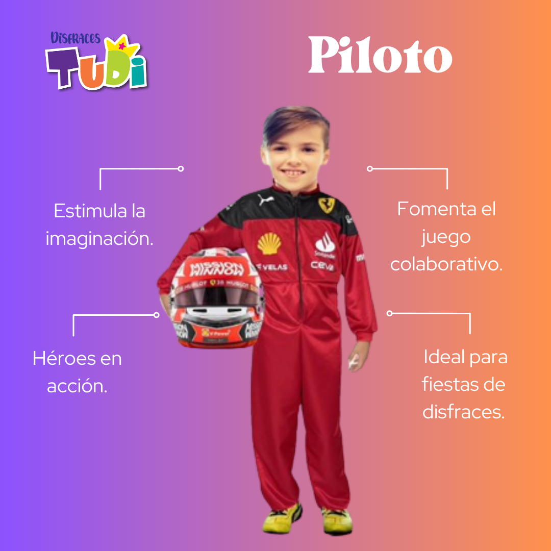 Disfraz de Piloto de Carreras F1 - Uniforme LeClerc Disfraces Formula 1 Ferrari