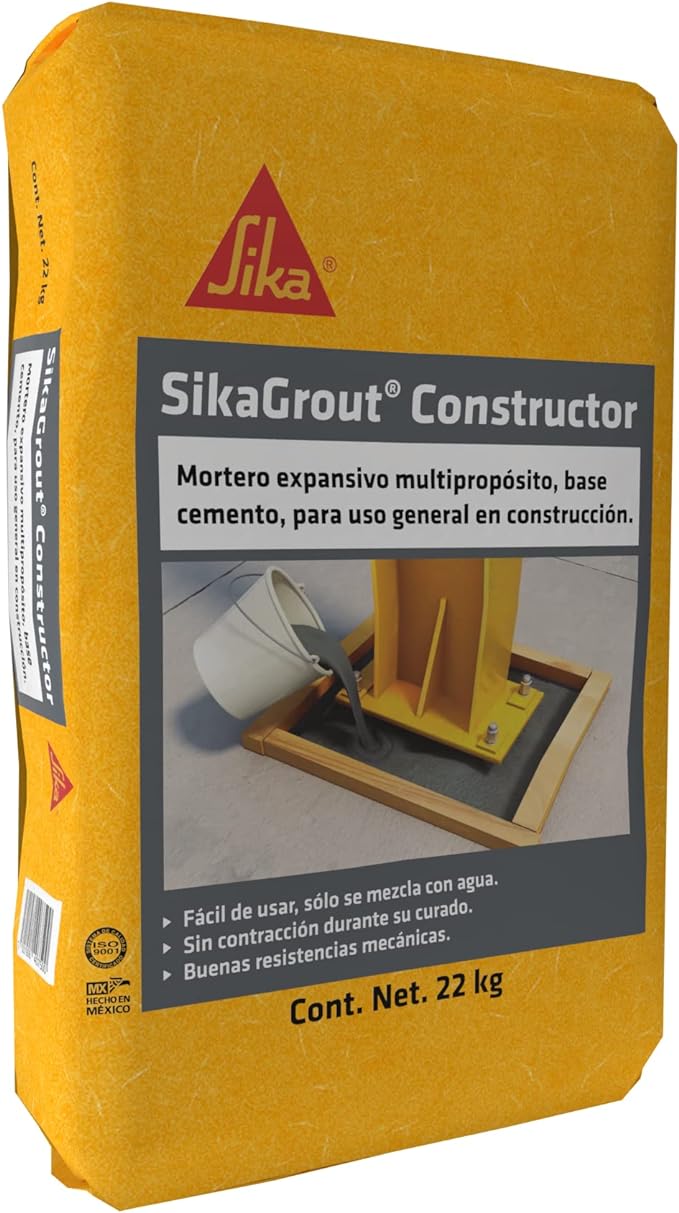 SIKA - SikaGrout Constructor, Mortero expansivo multipropósito de consistencias fluida y semi-fluida, para uso general en la construcción, Saco 22kg, 