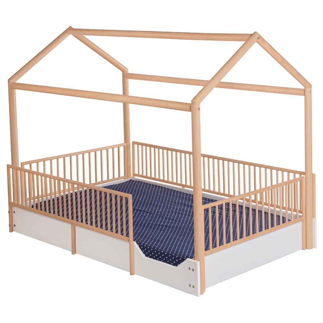 DUDUK Cama Casa Montessori de Madera con Barandales