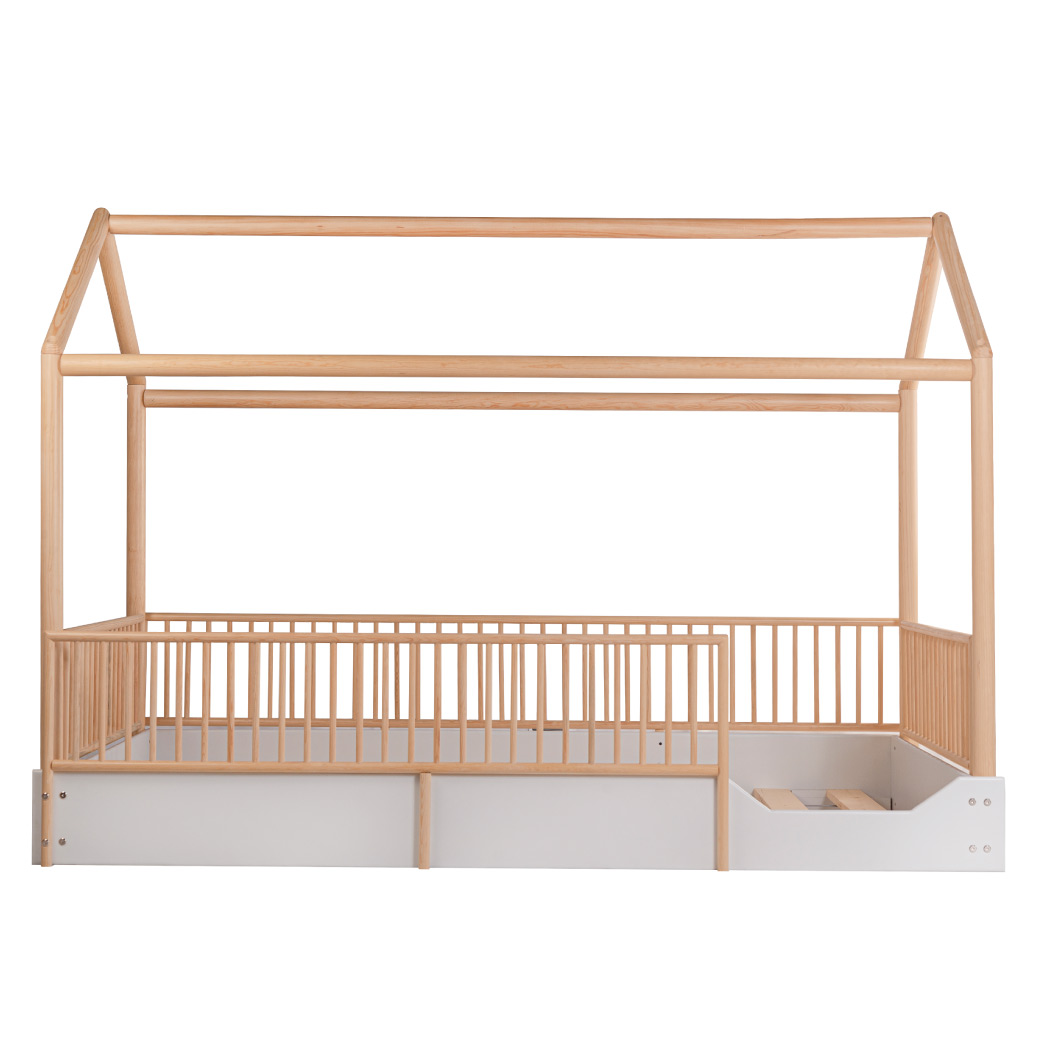 DUDUK Cama Casa Montessori de Madera con Barandales