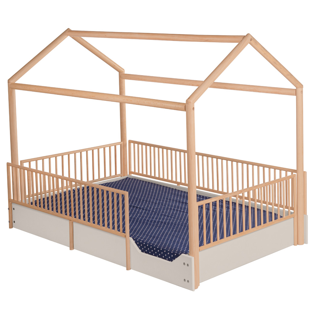 DUDUK Cama Casa Montessori de Madera con Barandales