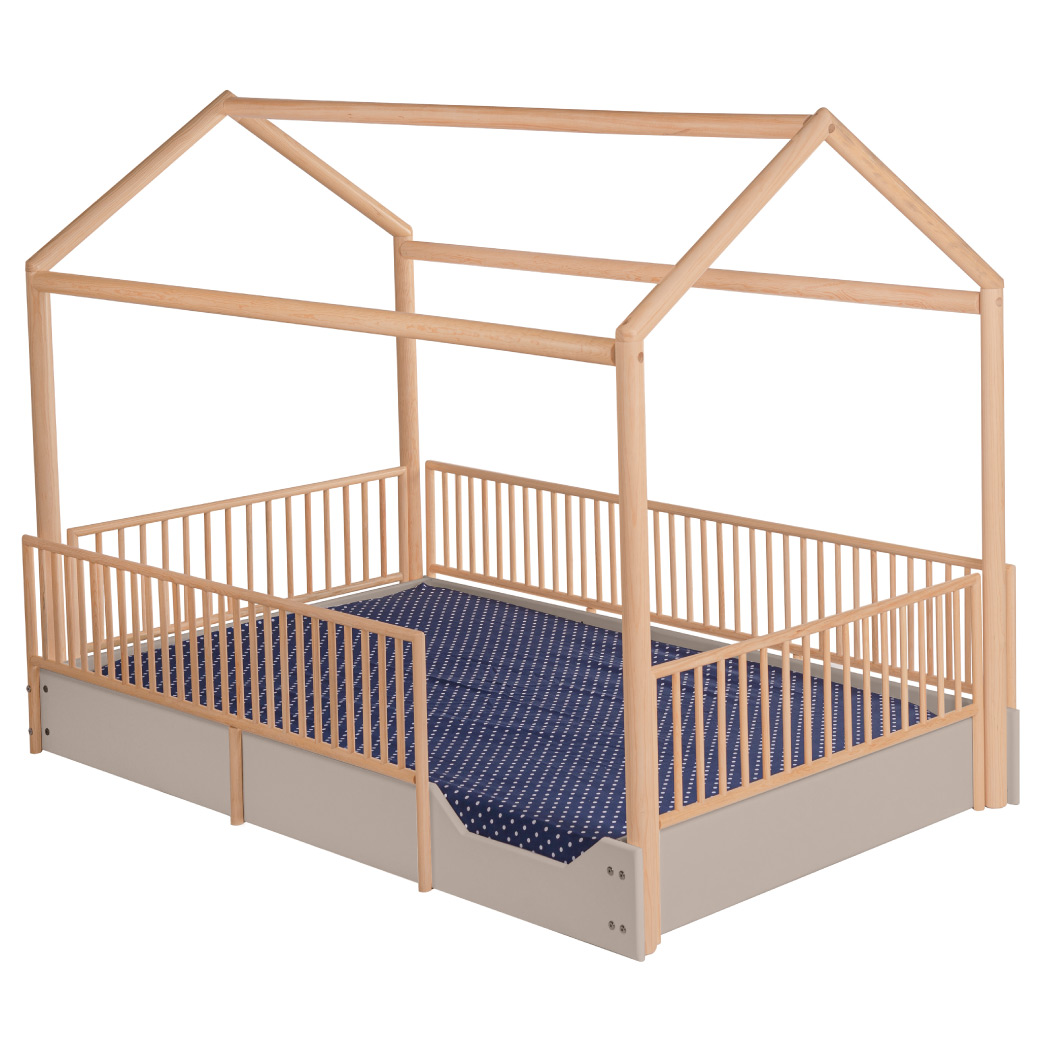 DUDUK Cama Casa Montessori de Madera con Barandales