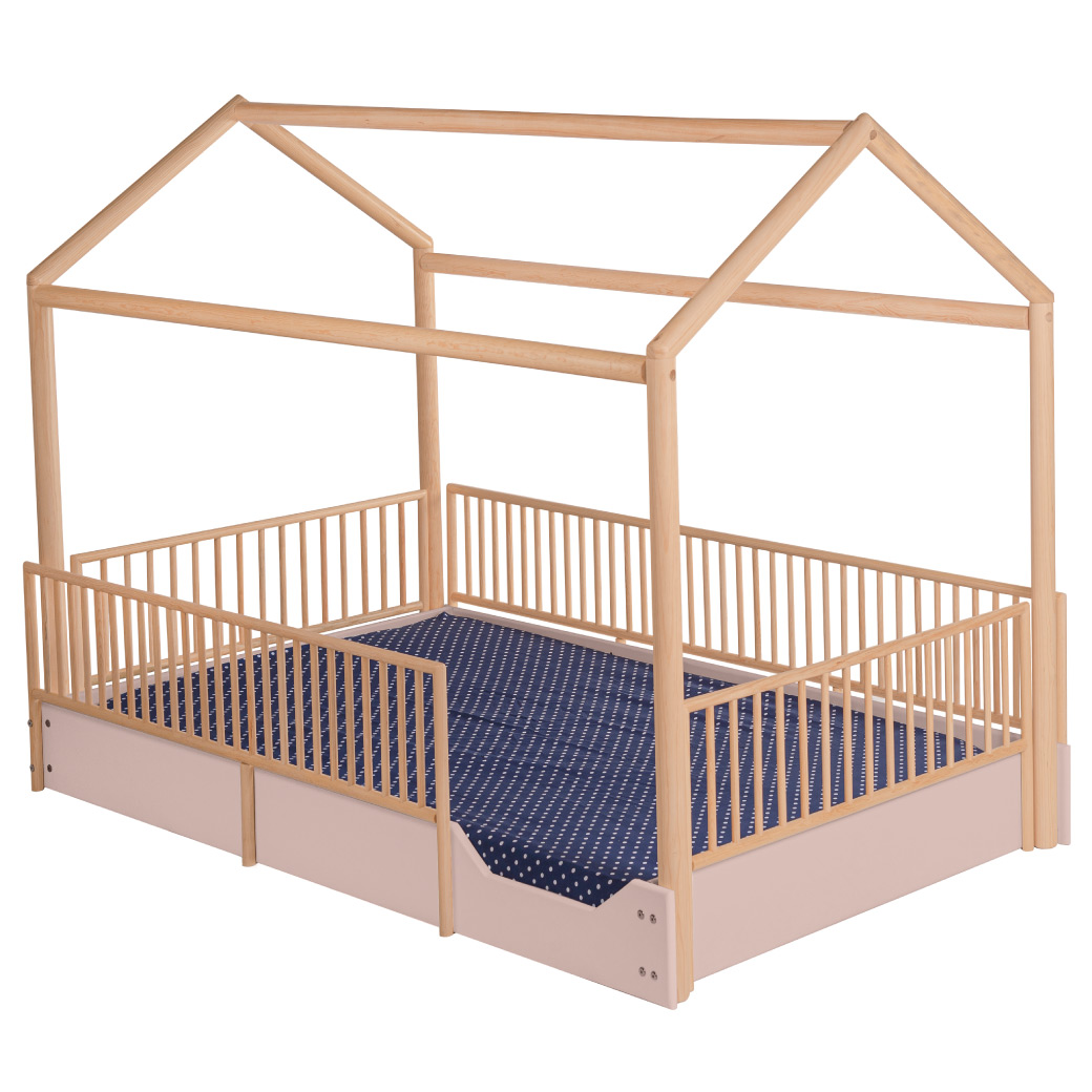 DUDUK Cama Casa Montessori de Madera con Barandales