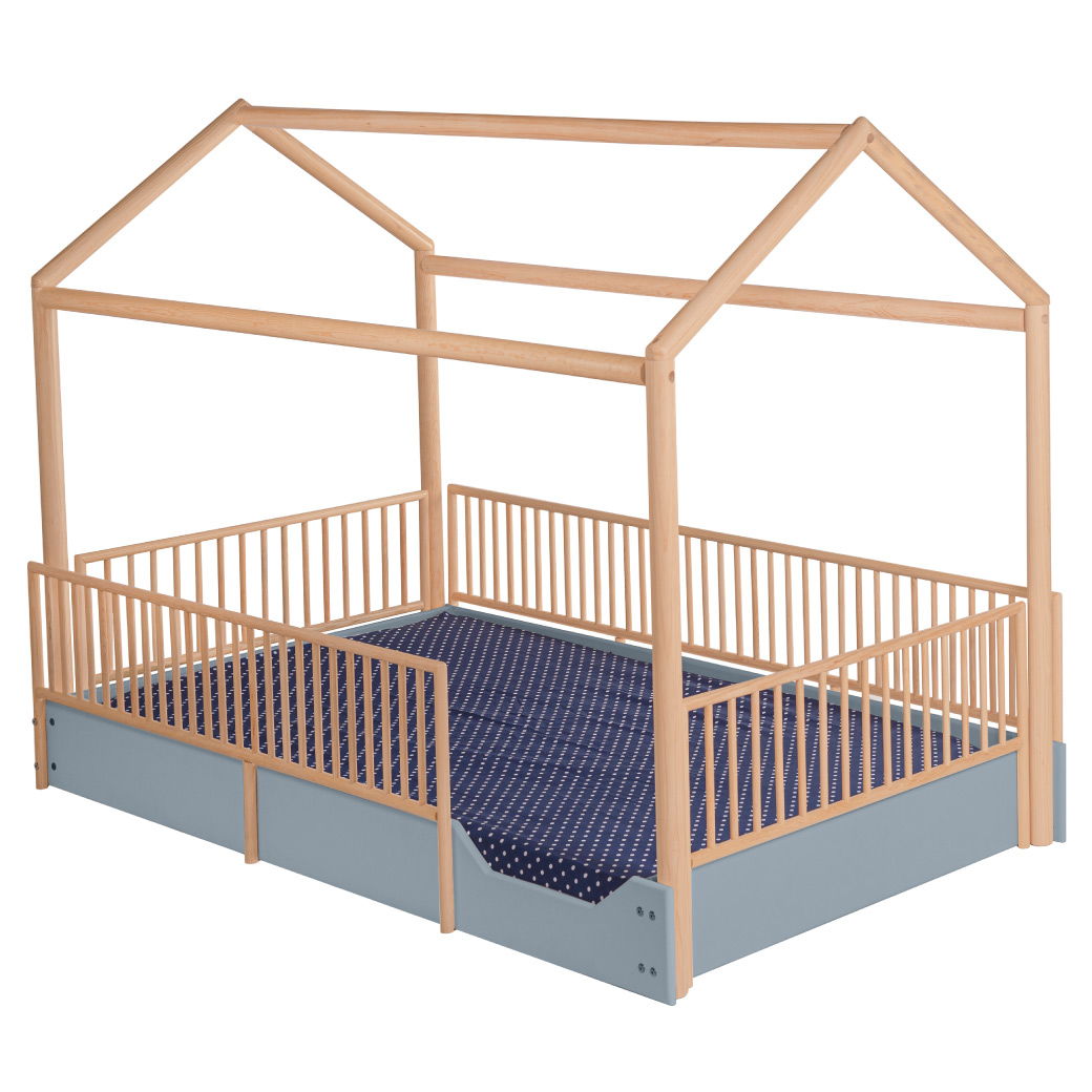 DUDUK Cama Casa Montessori de Madera con Barandales