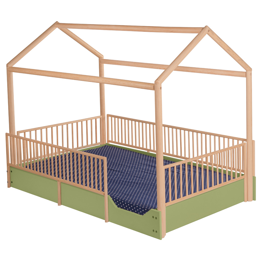 DUDUK Cama Casa Montessori de Madera con Barandales