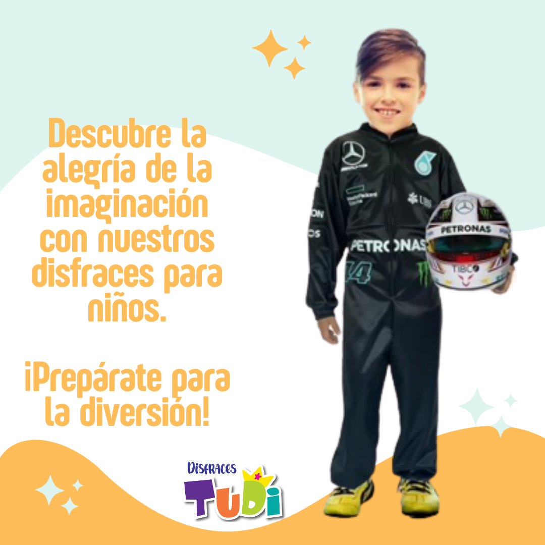 Disfraz de Piloto de Carreras F1 Uniforme Hamilton Disfraces Formula 1 Mercedes