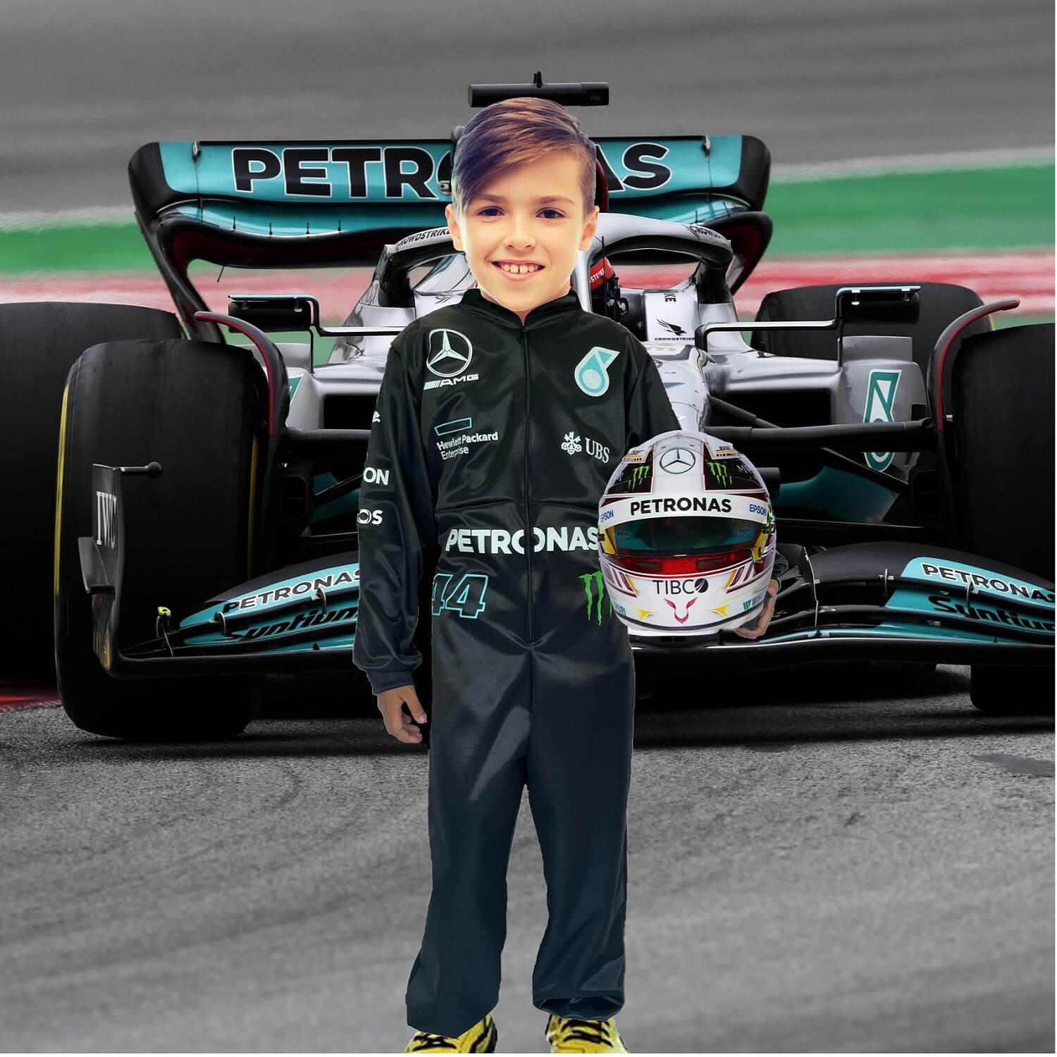 Disfraz de Piloto de Carreras F1 Uniforme Hamilton Disfraces Formula 1 Mercedes