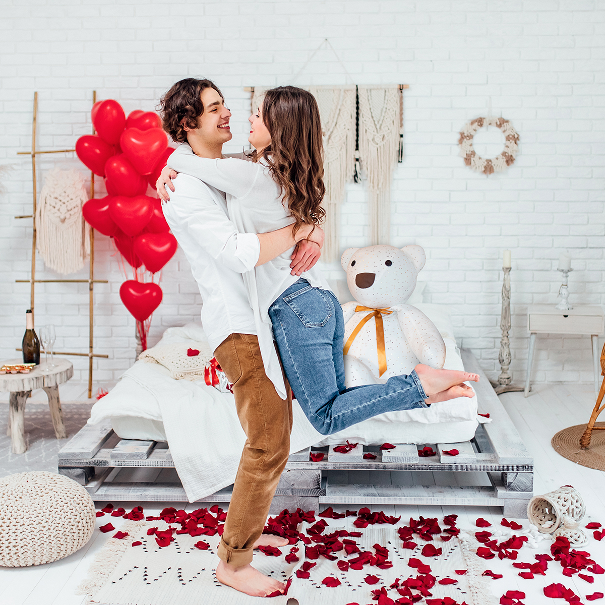 Peluche Oso de 40 cm Tv Ofertas regalo de San Valentín, 14 de Febrero, día del amor y amistad, día de la mamá o cualquier ocasión de tela suave 