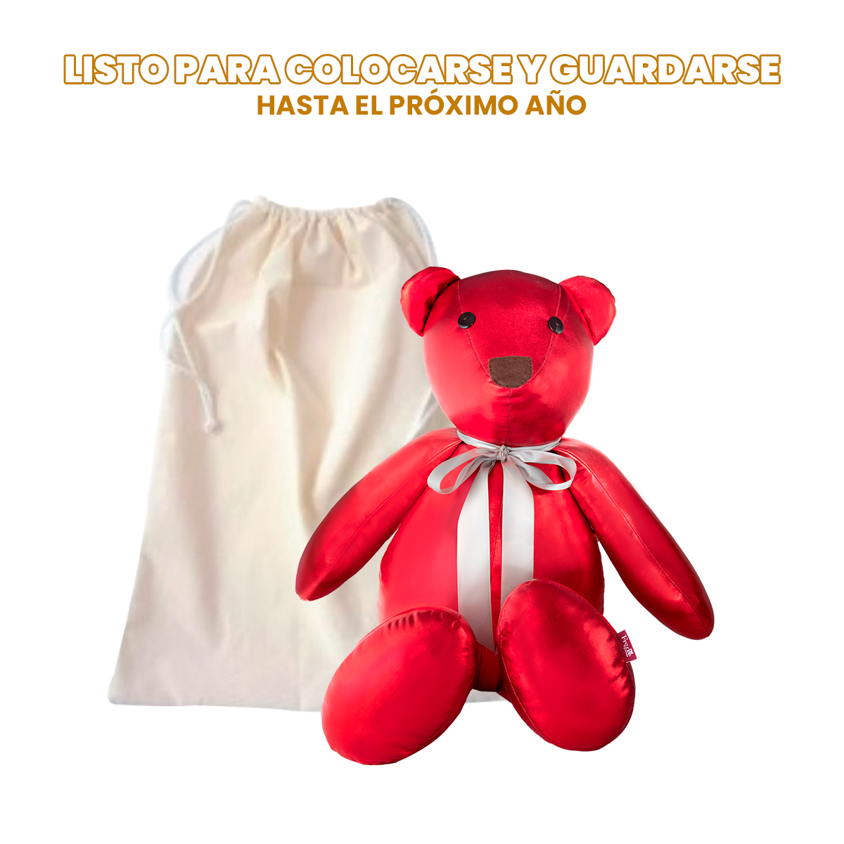 Peluche Oso de tela 60 cm Tv Ofertas regalo de San Valentín, 14 de Febrero, día del amor y amistad, día de la madre o cualquier ocasión de tela suave 