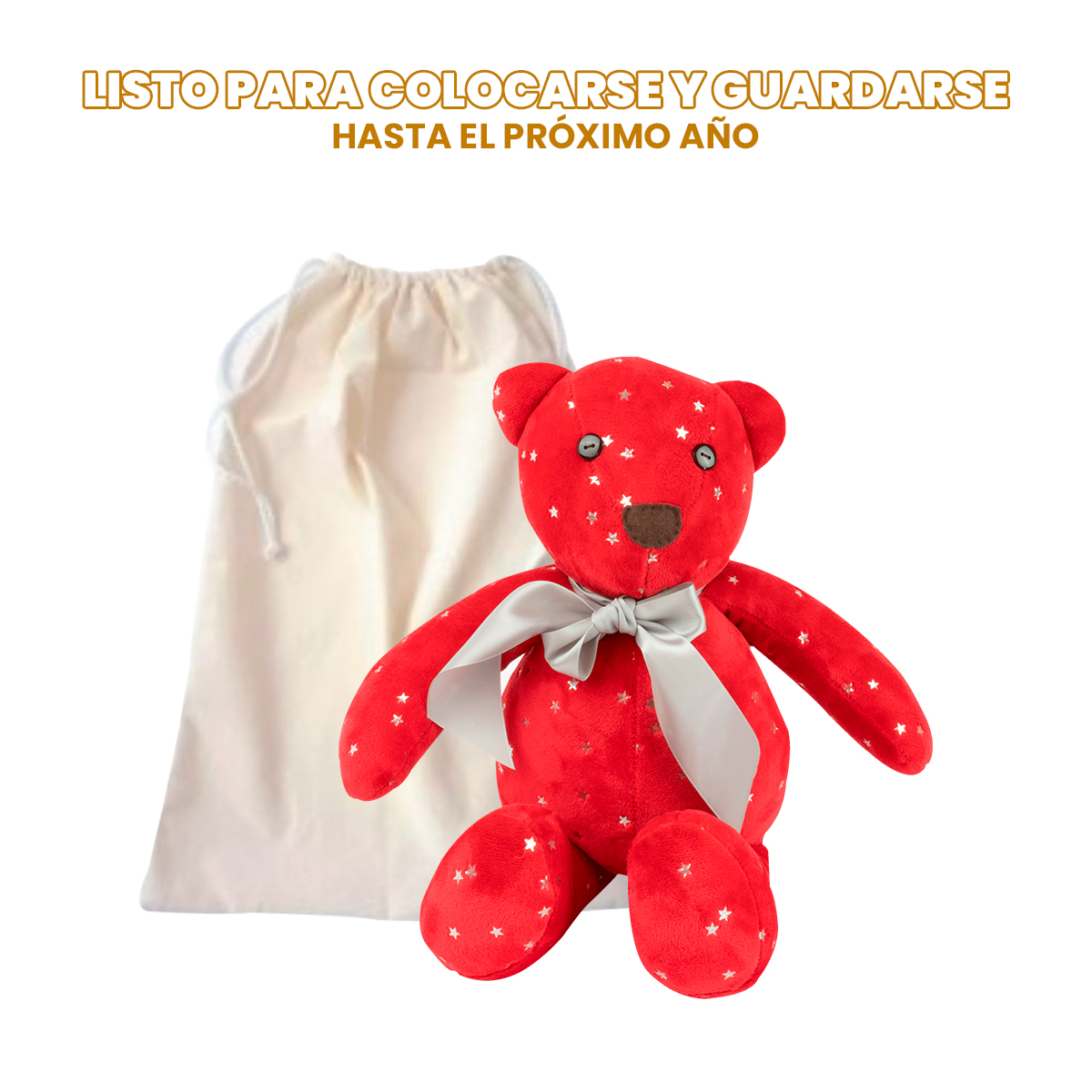 Peluche Oso de tela 60 cm Tv Ofertas regalo de San Valentín, 14 de Febrero, día del amor y amistad, día de la madre o cualquier ocasión de tela suave 
