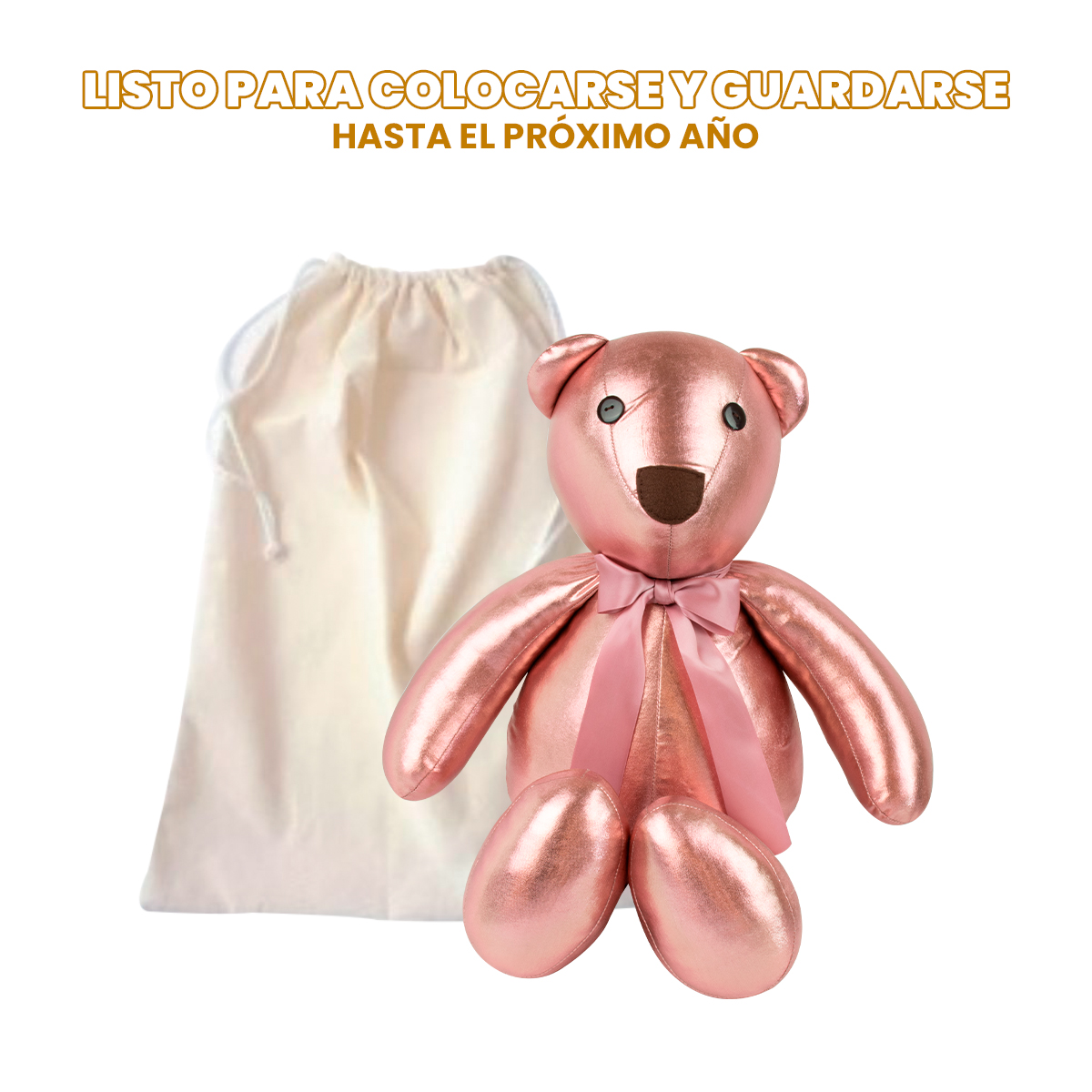 Peluche Oso de tela 60 cm Tv Ofertas regalo de San Valentín, 14 de Febrero, día del amor y amistad, día de la madre o cualquier ocasión de tela suave 