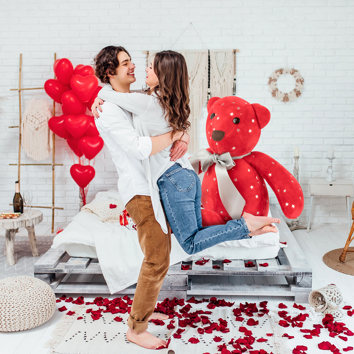 Oso peluche 140 cm Tv Ofertas regalo de San Valentín, 14 de Febrero, día del amor y amistad, día de la madre o cualquier ocasión de tela suave 