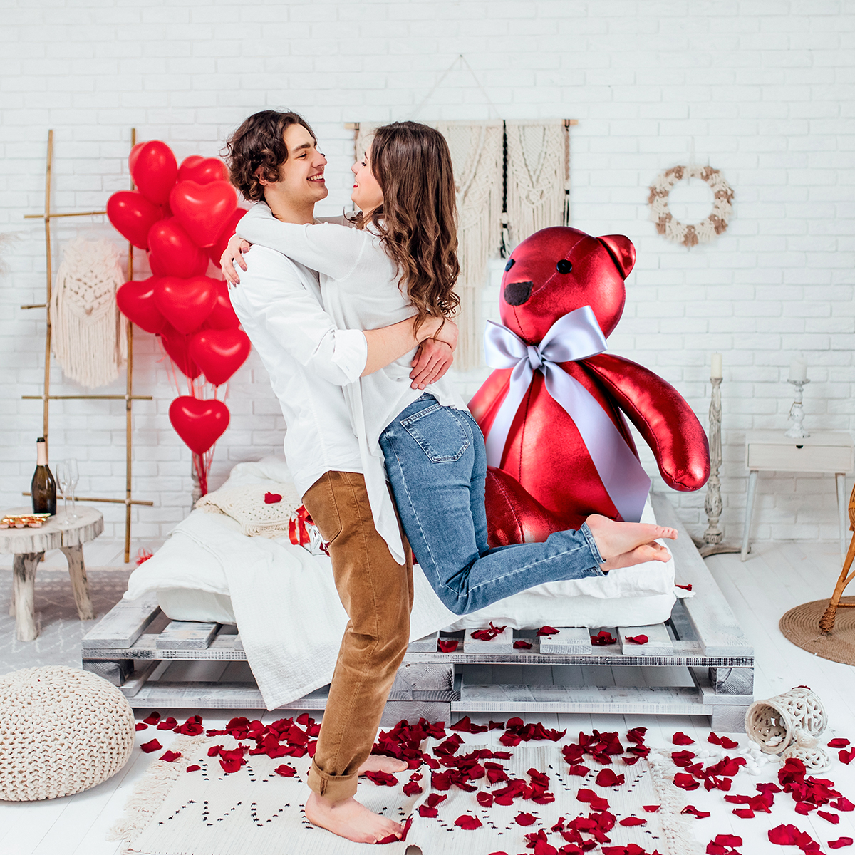 Oso peluche 140 cm Tv Ofertas regalo de San Valentín, 14 de Febrero, día del amor y amistad, día de la madre o cualquier ocasión de tela suave 