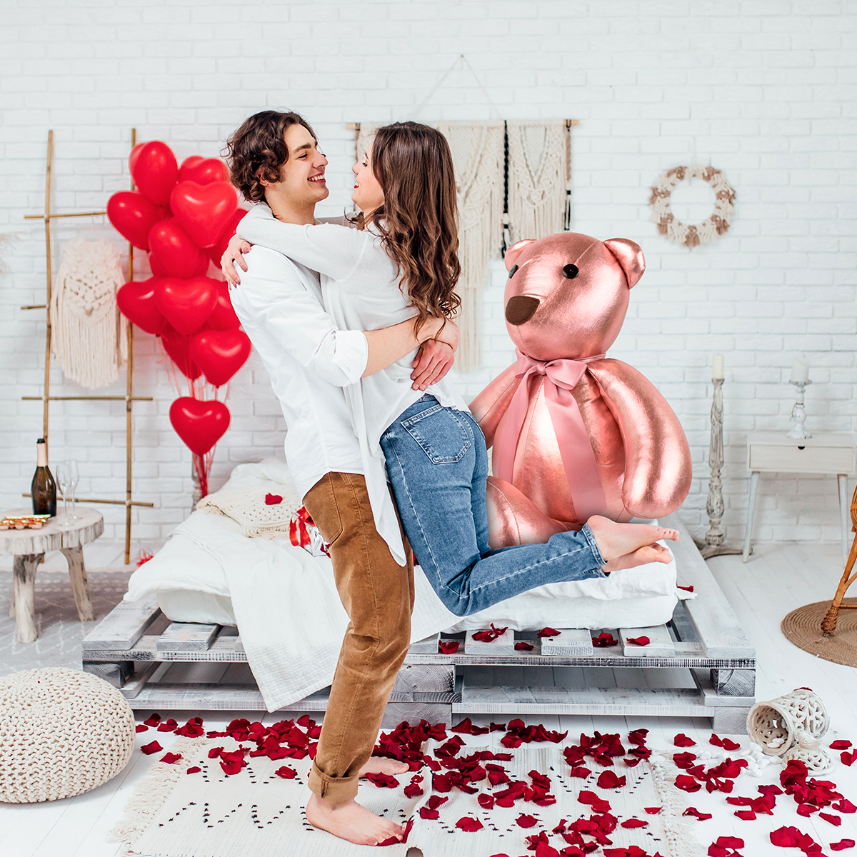 Oso peluche 140 cm Tv Ofertas regalo de San Valentín, 14 de Febrero, día del amor y amistad, día de la madre o cualquier ocasión de tela suave 