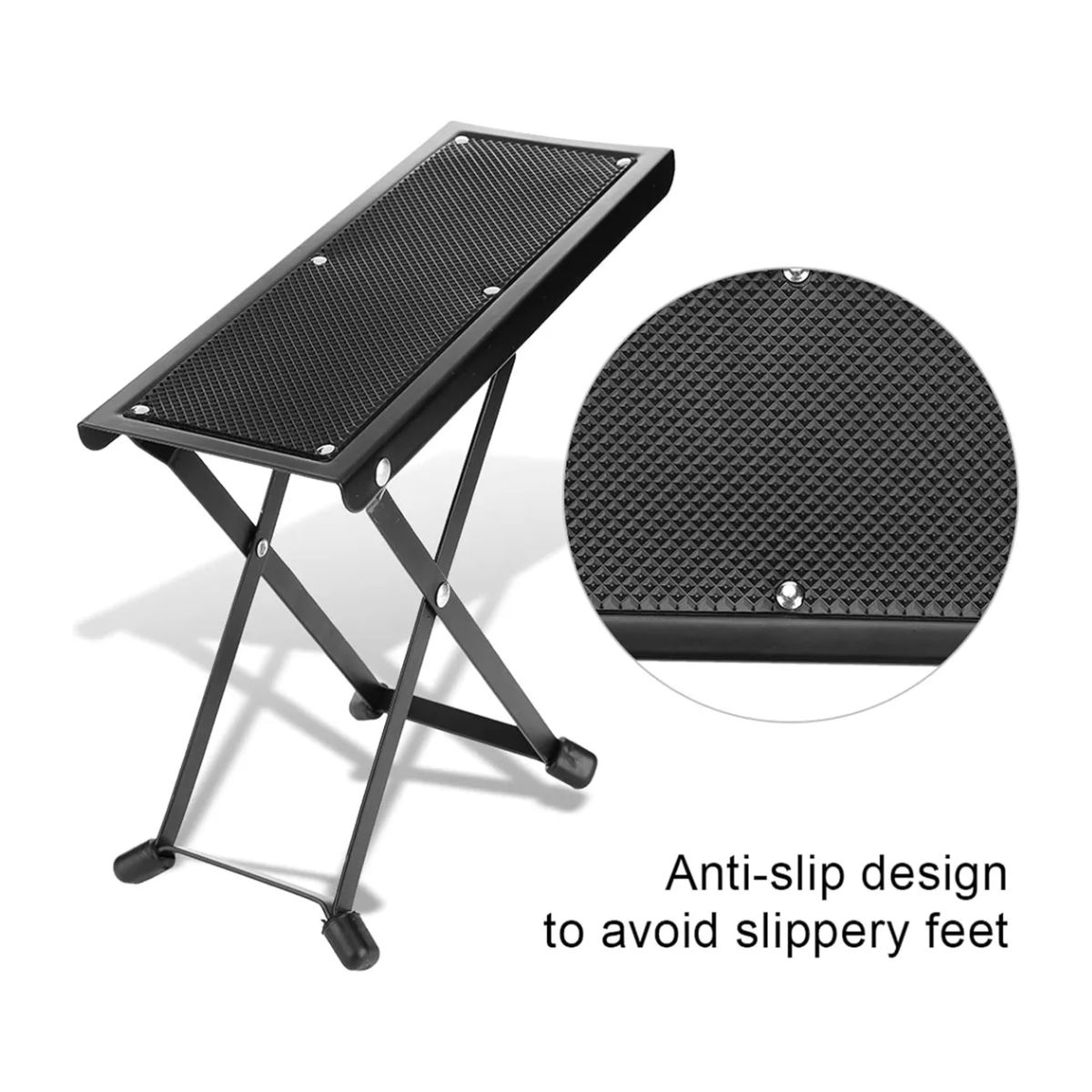 Descansa Pie Posapie Para Guitarra Ajustable negro