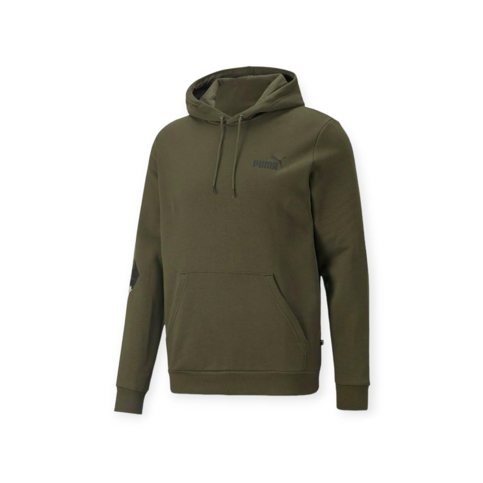 Sudadera Puma Power Logo Hoodie Verde Hombre